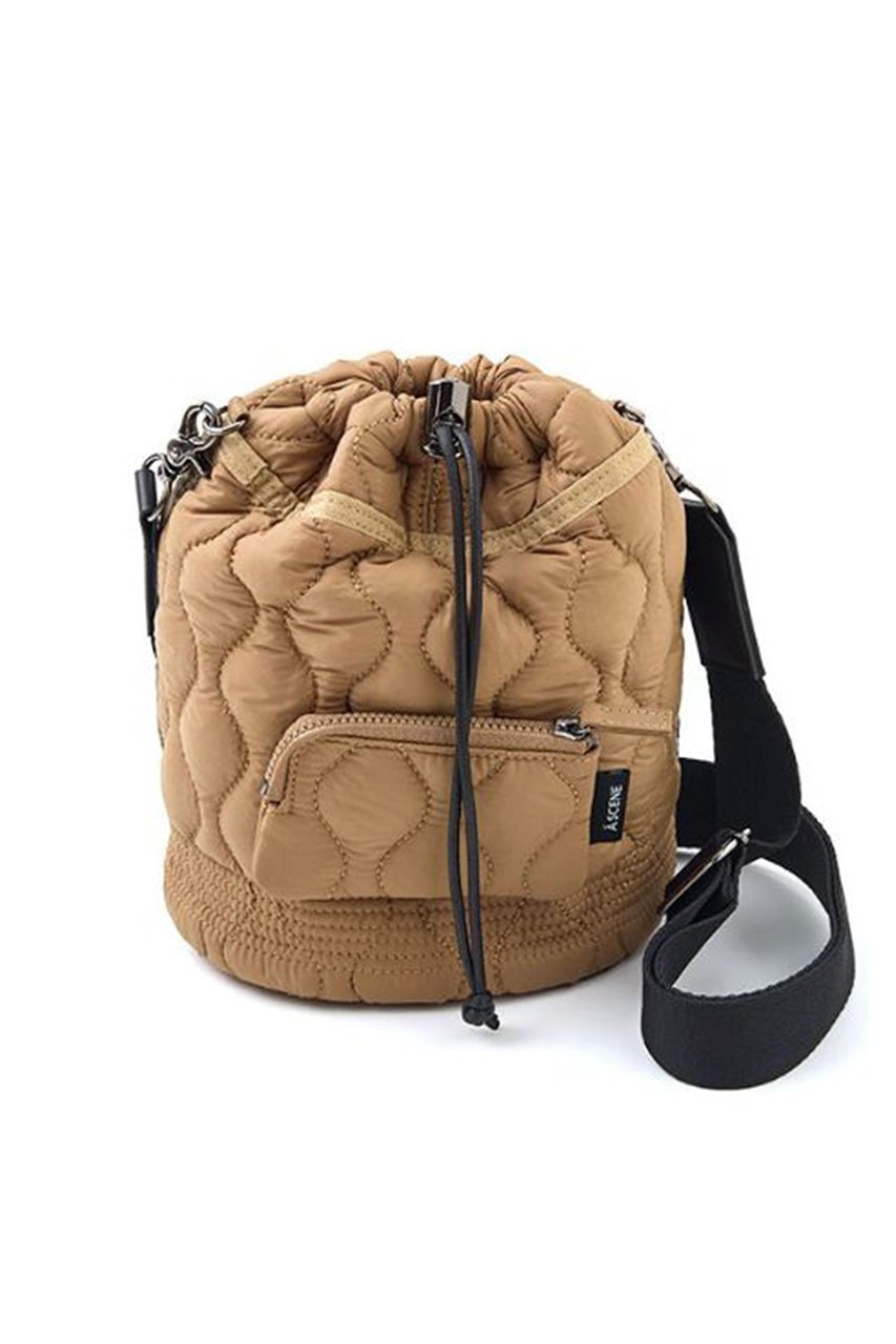 【エーシーン/A SCENE】のKinchaku shoulder -quilt- インテリア・キッズ・メンズ・レディースファッション・服の通販 founy(ファニー) 　ファッション　Fashion　レディースファッション　Fashion for Women　バッグ　Bags　キルティング　Quilted, Quilting　ショルダー　Shoulder, Shoulder Strap　ドッキング　Docking, Mixed Material　バランス　Balance, Style Balance　フォルム　Silhouette, Form　フロント　Front, Front Design　ポケット　Pocket, Pocket Detail　メンズ　Men's, Menswear　ラップ　Wrap, Wrap Design　カーキ×ベージュ|ID: prp329100004744616 ipo3291000000035453794