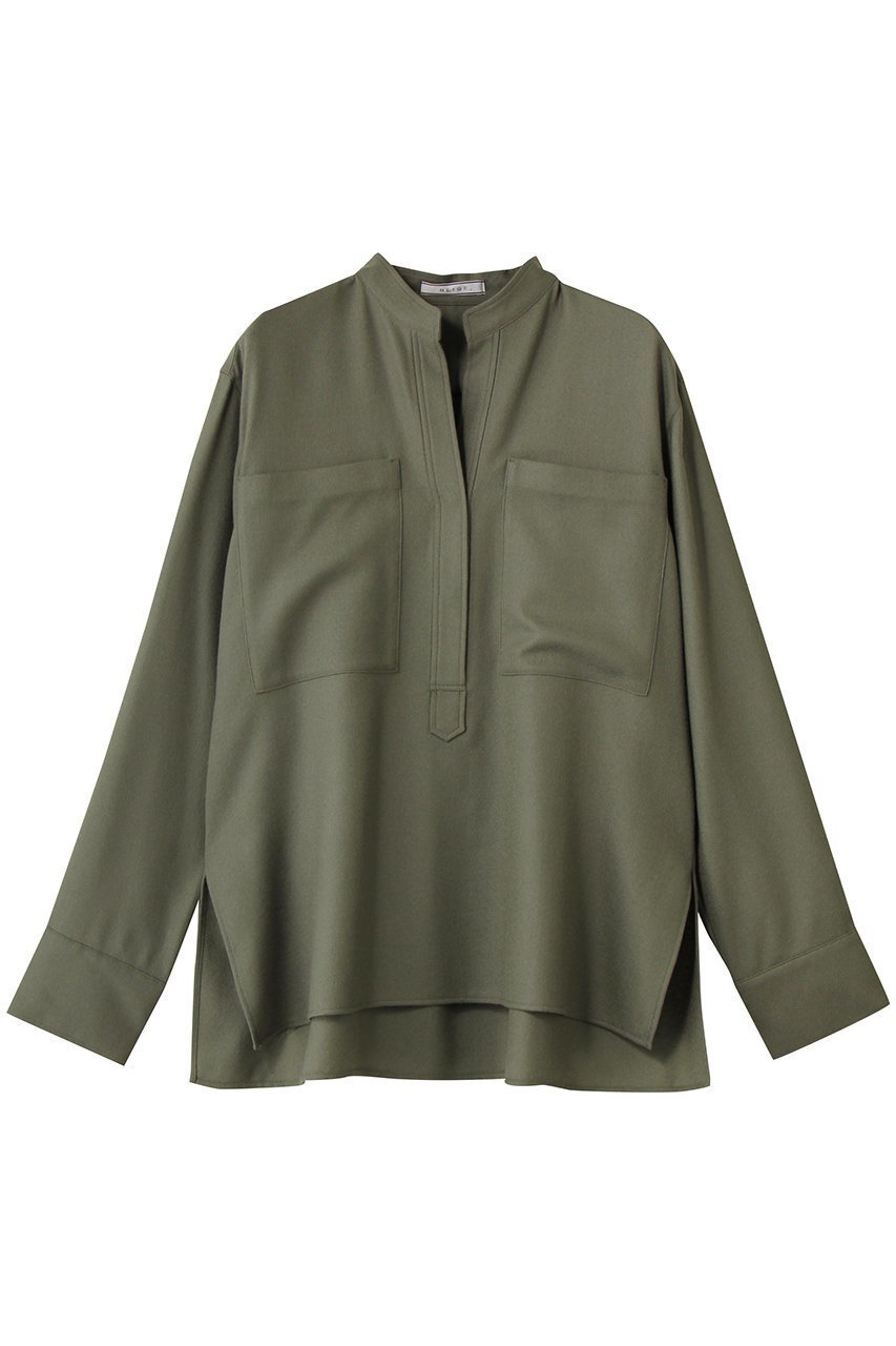 【ベイジ,/BEIGE,】のTERNES(テルヌ)/ビックポケットプルオーバーウールブラウス インテリア・キッズ・メンズ・レディースファッション・服の通販 founy(ファニー) 　ファッション　Fashion　レディースファッション　Fashion for Women　トップス・カットソー　Cut & Sew Tops　シャツ・ブラウス・オフィスカジュアル　Elegant Blouses & Button-Ups　カジュアルプルオーバー・ニットトップス　Pullovers & Knit Tops / Casual Pullovers　おすすめ　Recommended / Our Picks　スリット　Slit, Slit Detail　スリーブ　Sleeve, Long Sleeve / Short Sleeve　セットアップ　Set-Up, Coordinated Outfit　ポケット　Pocket, Pocket Detail　ロング　Long, Long-Length　A/W・秋冬　Autumn/Winter　L.Khaki|ID: prp329100004744624 ipo3291000000034294569