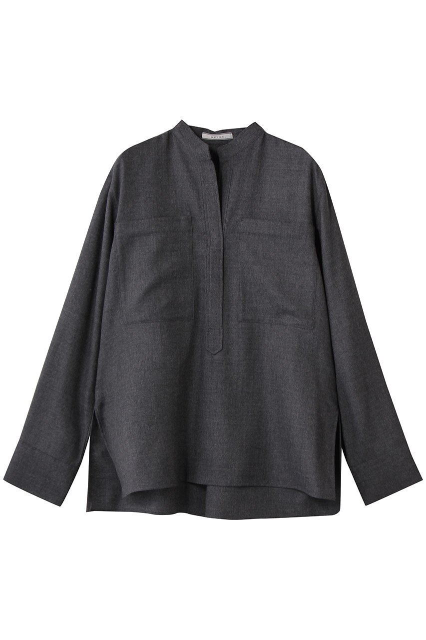 【ベイジ,/BEIGE,】のTERNES(テルヌ)/ビックポケットプルオーバーウールブラウス インテリア・キッズ・メンズ・レディースファッション・服の通販 founy(ファニー) 　ファッション　Fashion　レディースファッション　Fashion for Women　トップス・カットソー　Cut & Sew Tops　シャツ・ブラウス・オフィスカジュアル　Elegant Blouses & Button-Ups　カジュアルプルオーバー・ニットトップス　Pullovers & Knit Tops / Casual Pullovers　おすすめ　Recommended / Our Picks　スリット　Slit, Slit Detail　スリーブ　Sleeve, Long Sleeve / Short Sleeve　セットアップ　Set-Up, Coordinated Outfit　ポケット　Pocket, Pocket Detail　ロング　Long, Long-Length　再入荷　Restock / Back in Stock　A/W・秋冬　Autumn/Winter　Md.Gray|ID: prp329100004744624 ipo3291000000036005015