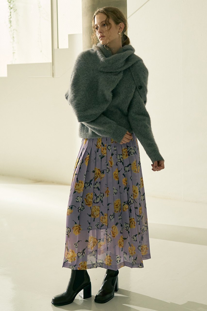 【デザイン ワークス/DESIGN WORKS】の【セットアップ対応】フラワープリントプリーツスカート 人気、トレンドファッション・服の通販 founy(ファニー) ファッション Fashion レディースファッション Fashion for Women セットアップ Matching Sets スカート・ミニ/ミディ/マキシ Skirts / Mini, Midi & Maxi Skirts スカート Skirts プリーツスカート / 上品フェミニンスタイル Pleated Skirts ロングスカート Long Skirts / Maxi & Midi Skirts なめらか Smooth, Silky Texture エレガント 上品 Elegant コンパクト Compact, Small Size シンプル Simple, Minimal セットアップ Set-Up, Coordinated Outfit フラワー Flower, Floral プリント Print, Printed Pattern プリーツ Pleats, Pleated ミドル Middle Length, Mid Height ラベンダー Lavender ロング Long, Long-Length other-4|ID: prp329100004744631 ipo3291000000035265402