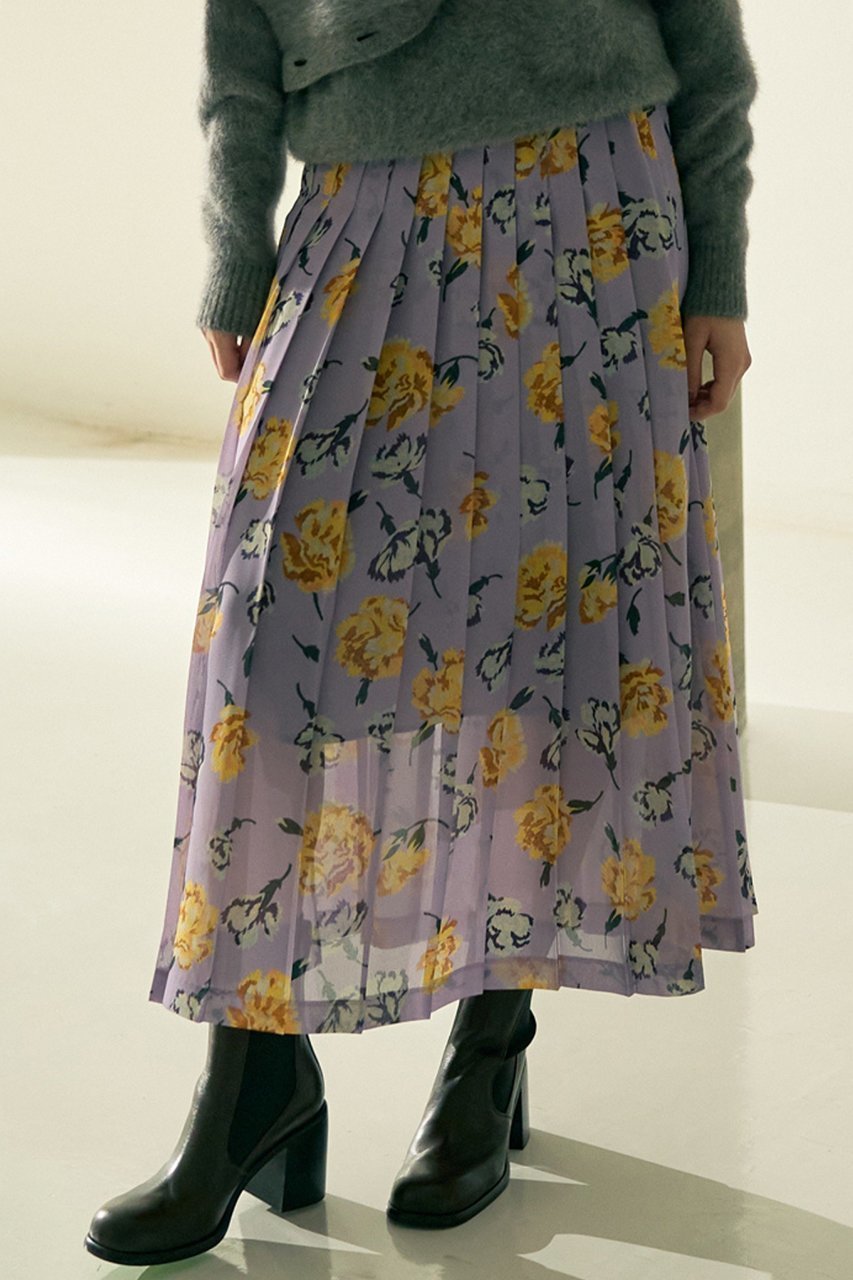 【デザイン ワークス/DESIGN WORKS】の【セットアップ対応】フラワープリントプリーツスカート 人気、トレンドファッション・服の通販 founy(ファニー) 　ファッション　Fashion　レディースファッション　Fashion for Women　セットアップ　Matching Sets　スカート・ミニ/ミディ/マキシ　Skirts / Mini, Midi & Maxi Skirts　スカート　Skirts　プリーツスカート / 上品フェミニンスタイル　Pleated Skirts　ロングスカート　Long Skirts / Maxi & Midi Skirts　なめらか　Smooth, Silky Texture　エレガント 上品　Elegant　コンパクト　Compact, Small Size　シンプル　Simple, Minimal　セットアップ　Set-Up, Coordinated Outfit　フラワー　Flower, Floral　プリント　Print, Printed Pattern　プリーツ　Pleats, Pleated　ミドル　Middle Length, Mid Height　ラベンダー　Lavender　ロング　Long, Long-Length　 other-1|ID: prp329100004744631 ipo3291000000036086236
