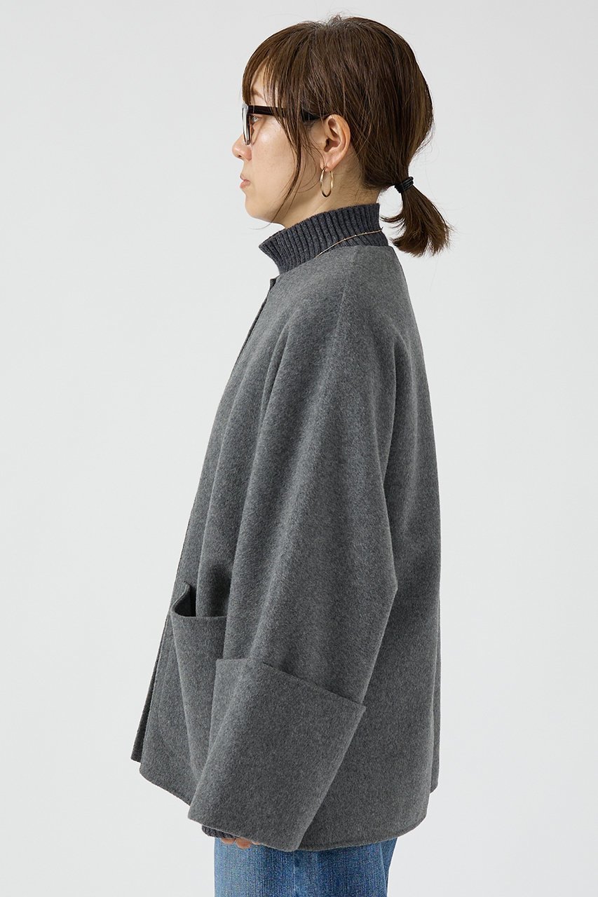 【デザイン ワークス/DESIGN WORKS】のダブルフェイスウールショートコート 人気、トレンドファッション・服の通販 founy(ファニー) 　ファッション　Fashion　レディースファッション　Fashion for Women　アウター　Coat / Outerwear Collection　コート・ロングコート・ピーコート　Long Coats, Peacoats & More　インナー　Innerwear　コンパクト　Compact, Small Size　ショート　Short, Short Length　バランス　Balance, Style Balance　フォルム　Silhouette, Form　ポケット　Pocket, Pocket Detail　ロング　Long, Long-Length　ワイド　Wide, Wide Fit　other-2|ID: prp329100004744632 ipo3291000000035703155