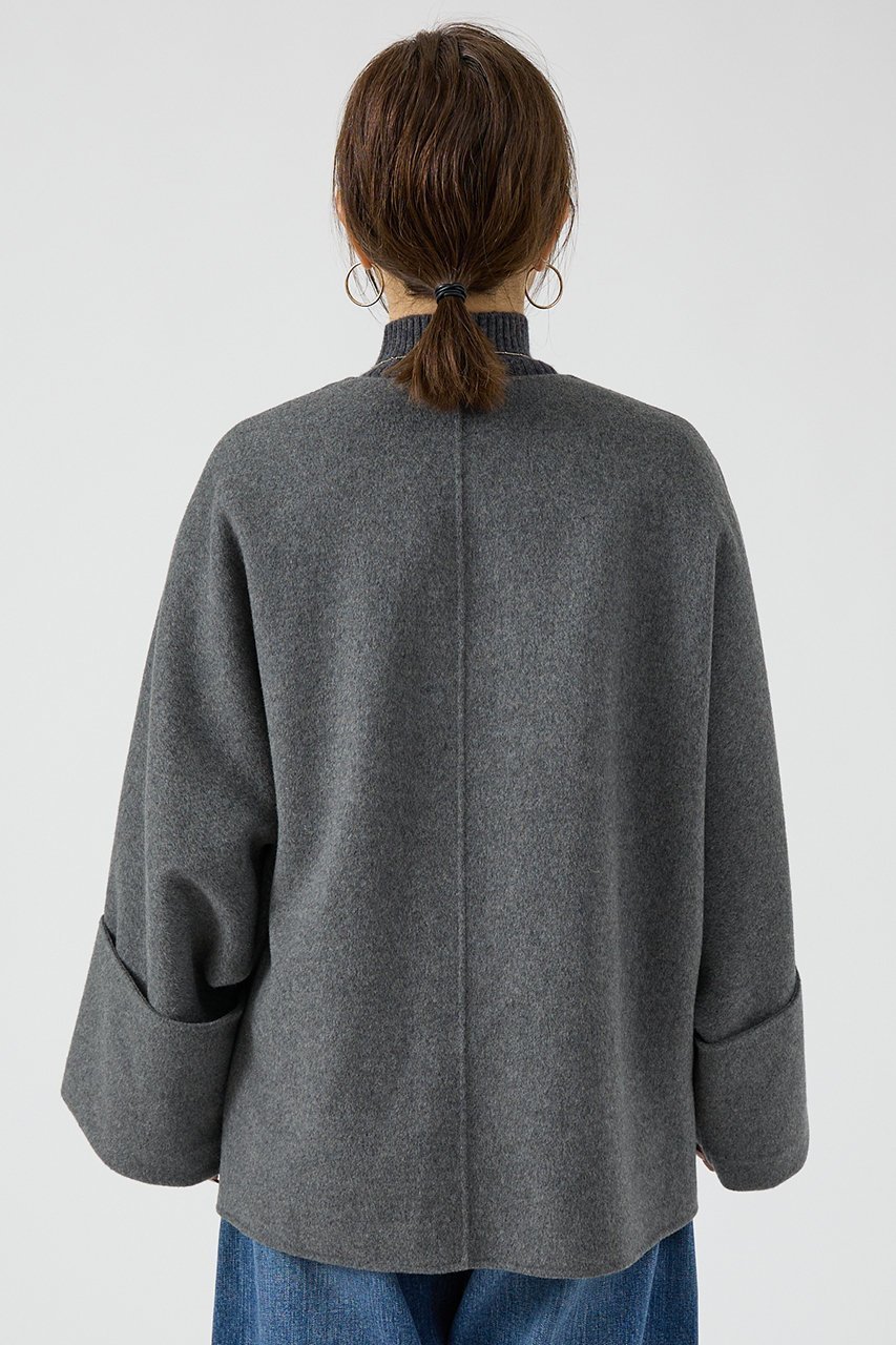 【デザイン ワークス/DESIGN WORKS】のダブルフェイスウールショートコート 人気、トレンドファッション・服の通販 founy(ファニー) 　ファッション　Fashion　レディースファッション　Fashion for Women　アウター　Coat / Outerwear Collection　コート・ロングコート・ピーコート　Long Coats, Peacoats & More　インナー　Innerwear　コンパクト　Compact, Small Size　ショート　Short, Short Length　バランス　Balance, Style Balance　フォルム　Silhouette, Form　ポケット　Pocket, Pocket Detail　ロング　Long, Long-Length　ワイド　Wide, Wide Fit　other-3|ID: prp329100004744632 ipo3291000000035703158