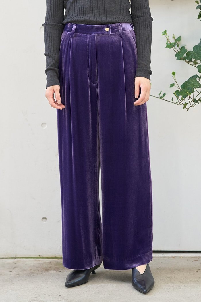 【デザイン ワークス/DESIGN WORKS】の【BEAUVET】シルク混ベロアパンツ インテリア・キッズ・メンズ・レディースファッション・服の通販 founy(ファニー) https://founy.com/ ファッション Fashion レディースファッション Fashion for Women パンツ Pants & Trousers シルク Silk, 100% Silk シンプル Simple, Minimal ジャケット Jacket, Outerwear フランス France, French ブレード Braid, Decorative Trim ベロア Velour, Soft Velvet リュクス Luxury, Elegant, High-End, Chic リラックス Relax, Relaxed Fit 新作・新入荷 New Arrivals / New In |ID: prp329100004744634 ipo3291000000034294706