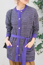 【デザイン ワークス/DESIGN WORKS】の【セットアップ対応】【BEAUVET】ニットジャガードロングカーディガン パープル|ID:prp329100004744636