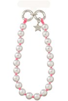 【カドー/CADEAUX】の【受注生産】シルバーグレーパール スマホストラップ ネオンピンク|ID: prp329100004745541 ipo3291000000034307360
