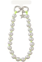 【カドー/CADEAUX】の【CADEAUX PLUS】シルバーグレーパール スマホストラップ ネオンイエロー|ID: prp329100004745541 ipo3291000000036205911