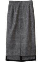 【ルームエイト/Room no.8】の【Room no.8 BLACK】ウールカシミヤ ベント スカート 人気、トレンドファッション・服の通販 founy(ファニー) ファッション Fashion レディースファッション Fashion for Women スカート Skirts ロングスカート Long Skirts / Maxi & Midi Skirts クラシカル Classical, Vintage-Inspired シンプル Simple, Minimal ジャケット Jacket, Outerwear セットアップ Set-Up, Coordinated Outfit チェック Check, Plaid, Tartan ロング Long, Long-Length エレガント 上品 Elegant 新作・新入荷 New Arrivals / New In |ID:prp329100004745552