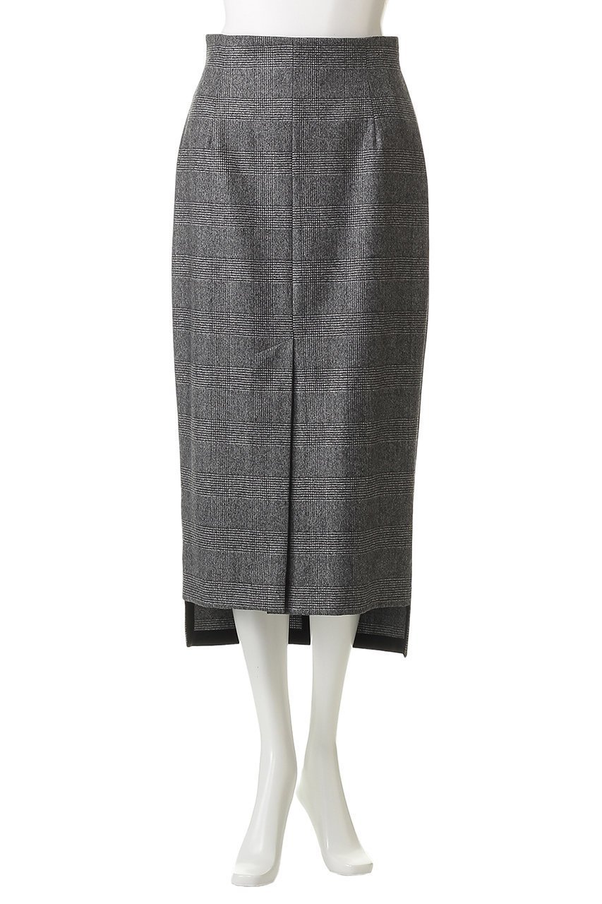 【ルームエイト/Room no.8】の【Room no.8 BLACK】ウールカシミヤ ベント スカート 人気、トレンドファッション・服の通販 founy(ファニー) 　ファッション　Fashion　レディースファッション　Fashion for Women　スカート　Skirts　ロングスカート　Long Skirts / Maxi & Midi Skirts　クラシカル　Classical, Vintage-Inspired　シンプル　Simple, Minimal　ジャケット　Jacket, Outerwear　セットアップ　Set-Up, Coordinated Outfit　チェック　Check, Plaid, Tartan　ロング　Long, Long-Length　エレガント 上品　Elegant　新作・新入荷　New Arrivals / New In　other-2|ID: prp329100004745552 ipo3291000000034307519