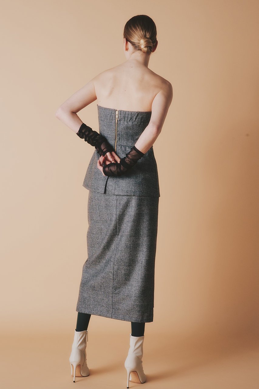 【ルームエイト/Room no.8】の【Room no.8 BLACK】ウールカシミヤ ベント スカート 人気、トレンドファッション・服の通販 founy(ファニー) 　ファッション　Fashion　レディースファッション　Fashion for Women　スカート　Skirts　ロングスカート　Long Skirts / Maxi & Midi Skirts　クラシカル　Classical, Vintage-Inspired　シンプル　Simple, Minimal　ジャケット　Jacket, Outerwear　セットアップ　Set-Up, Coordinated Outfit　チェック　Check, Plaid, Tartan　ロング　Long, Long-Length　エレガント 上品　Elegant　新作・新入荷　New Arrivals / New In　other-7|ID: prp329100004745552 ipo3291000000034307528