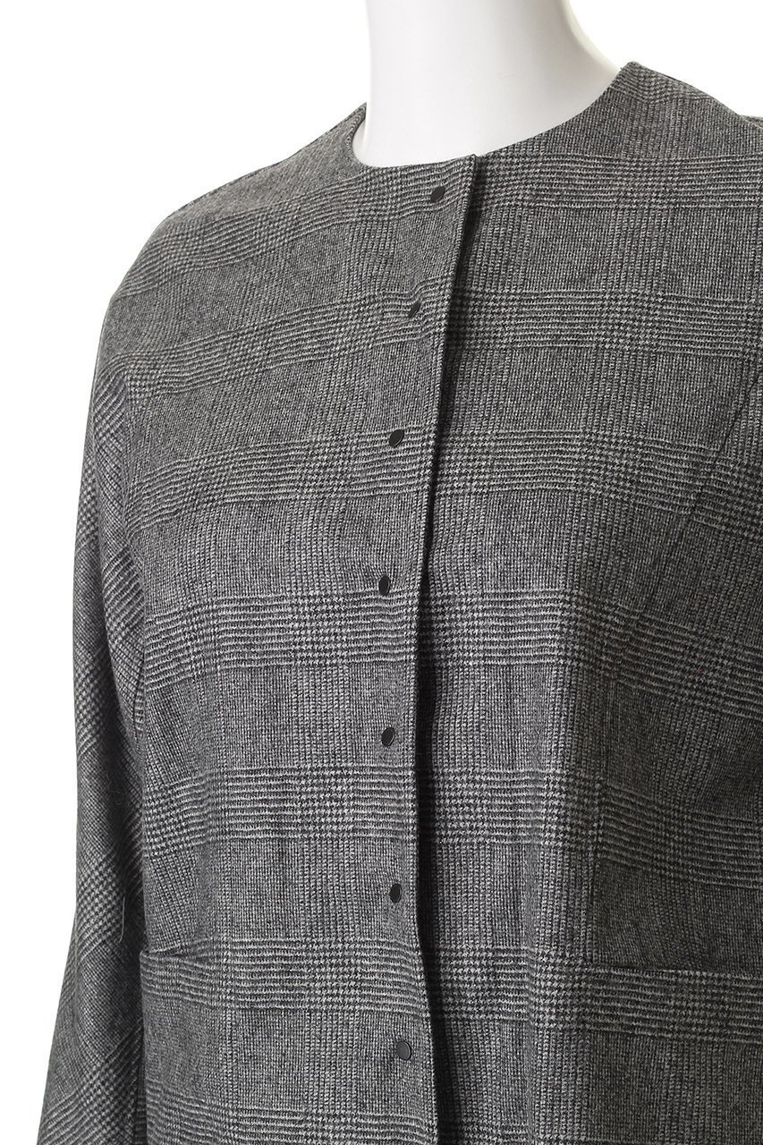 【ルームエイト/Room no.8】の【Room no.8 BLACK】ウールカシミヤ スナップ ブルゾン 人気、トレンドファッション・服の通販 founy(ファニー) 　ファッション　Fashion　レディースファッション　Fashion for Women　アウター　Coat / Outerwear Collection　レディースジャケット・軽アウター　Jackets　ブルゾンジャケット・スポーティアウター　Blouson Jackets　クラシカル　Classical, Vintage-Inspired　ジャケット　Jacket, Outerwear　チェック　Check, Plaid, Tartan　フォルム　Silhouette, Form　ブルゾン　Blouson, Bomber Jacket　マニッシュ　Mannish, Boyish　新作・新入荷　New Arrivals / New In　other-5|ID: prp329100004745553 ipo3291000000034307539