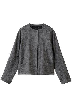 【ルームエイト/Room no.8】の【Room no.8 BLACK】ウールカシミヤ スナップ ブルゾン 人気、トレンドファッション・服の通販 founy(ファニー) ファッション Fashion レディースファッション Fashion for Women アウター Coat / Outerwear Collection レディースジャケット・軽アウター Jackets ブルゾンジャケット・スポーティアウター Blouson Jackets クラシカル Classical, Vintage-Inspired ジャケット Jacket, Outerwear チェック Check, Plaid, Tartan フォルム Silhouette, Form ブルゾン Blouson, Bomber Jacket マニッシュ Mannish, Boyish |ID:prp329100004745553