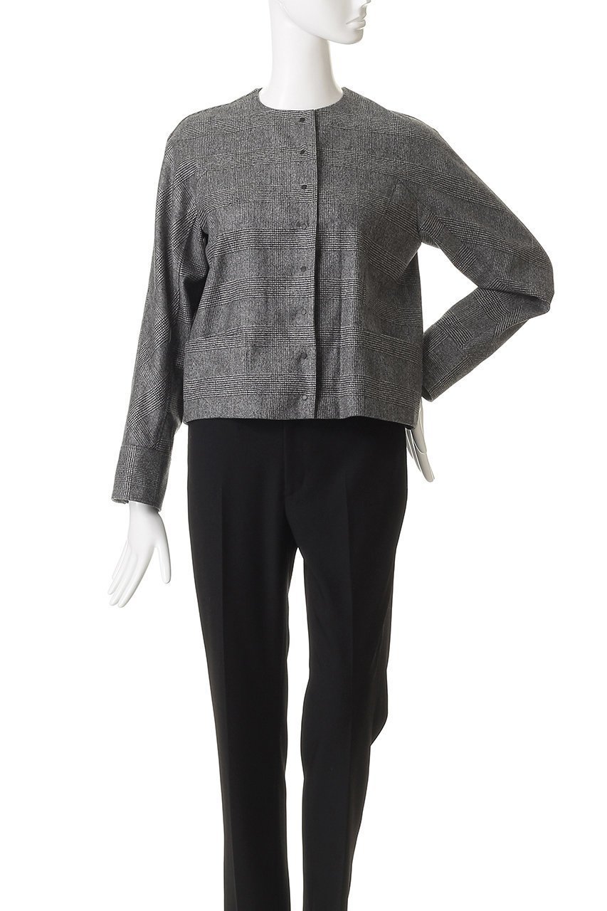 【ルームエイト/Room no.8】の【Room no.8 BLACK】ウールカシミヤ スナップ ブルゾン 人気、トレンドファッション・服の通販 founy(ファニー) 　ファッション　Fashion　レディースファッション　Fashion for Women　アウター　Coat / Outerwear Collection　レディースジャケット・軽アウター　Jackets　ブルゾンジャケット・スポーティアウター　Blouson Jackets　クラシカル　Classical, Vintage-Inspired　ジャケット　Jacket, Outerwear　チェック　Check, Plaid, Tartan　フォルム　Silhouette, Form　ブルゾン　Blouson, Bomber Jacket　マニッシュ　Mannish, Boyish　other-2|ID: prp329100004745553 ipo3291000000036206004