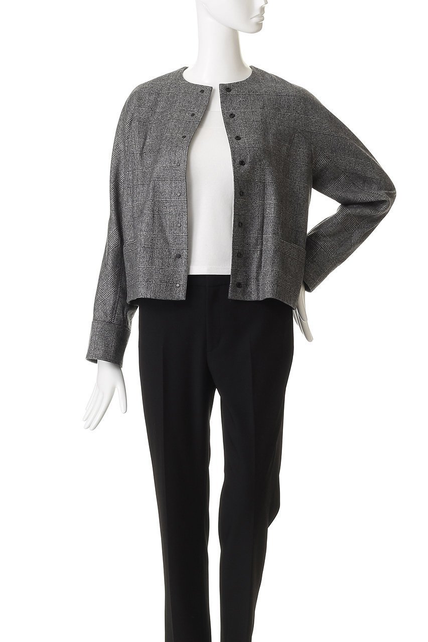 【ルームエイト/Room no.8】の【Room no.8 BLACK】ウールカシミヤ スナップ ブルゾン 人気、トレンドファッション・服の通販 founy(ファニー) 　ファッション　Fashion　レディースファッション　Fashion for Women　アウター　Coat / Outerwear Collection　レディースジャケット・軽アウター　Jackets　ブルゾンジャケット・スポーティアウター　Blouson Jackets　クラシカル　Classical, Vintage-Inspired　ジャケット　Jacket, Outerwear　チェック　Check, Plaid, Tartan　フォルム　Silhouette, Form　ブルゾン　Blouson, Bomber Jacket　マニッシュ　Mannish, Boyish　other-7|ID: prp329100004745553 ipo3291000000036206009