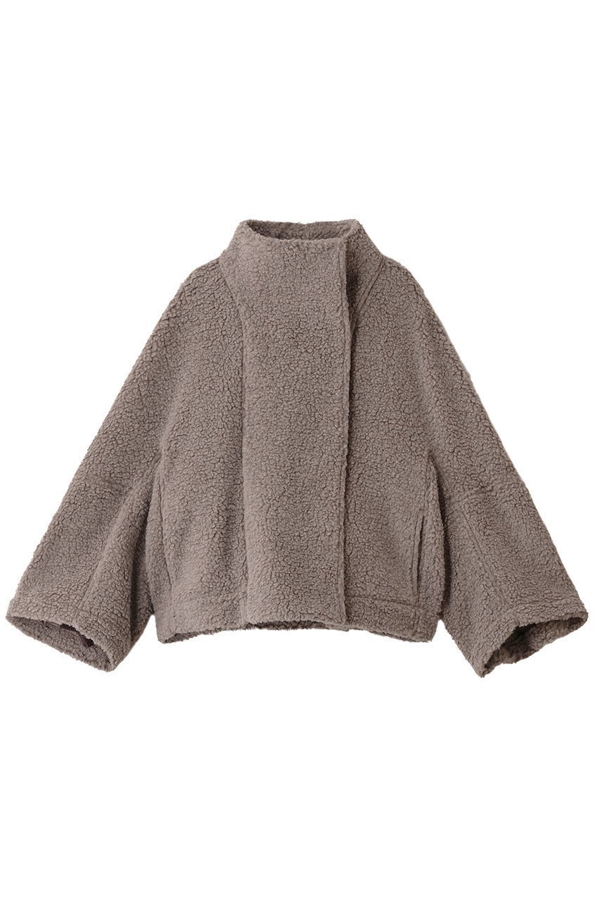 【ルームエイト/Room no.8】のPOODLE ハイネック ショート ドット コート インテリア・キッズ・メンズ・レディースファッション・服の通販 founy(ファニー) 　ファッション　Fashion　レディースファッション　Fashion for Women　アウター　Coat / Outerwear Collection　コート・ロングコート・ピーコート　Long Coats, Peacoats & More　ショート　Short, Short Length　ドット　Polka Dot, Dot Pattern　ハイネック　High Neck, Mock Neck　バランス　Balance, Style Balance　フェミニン　Feminine, Girly　リュクス　Luxury, Elegant, High-End, Chic　新作・新入荷　New Arrivals / New In　ライトブラウン|ID: prp329100004745557 ipo3291000000034307560