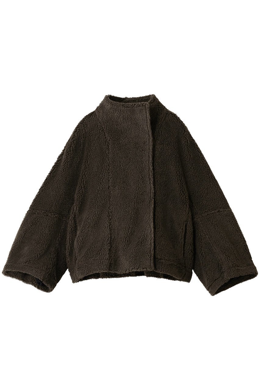 【ルームエイト/Room no.8】のPOODLE ハイネック ショート ドット コート インテリア・キッズ・メンズ・レディースファッション・服の通販 founy(ファニー) 　ファッション　Fashion　レディースファッション　Fashion for Women　アウター　Coat / Outerwear Collection　コート・ロングコート・ピーコート　Long Coats, Peacoats & More　ショート　Short, Short Length　ドット　Polka Dot, Dot Pattern　ハイネック　High Neck, Mock Neck　バランス　Balance, Style Balance　フェミニン　Feminine, Girly　リュクス　Luxury, Elegant, High-End, Chic　新作・新入荷　New Arrivals / New In　ブラウン|ID: prp329100004745557 ipo3291000000034307562