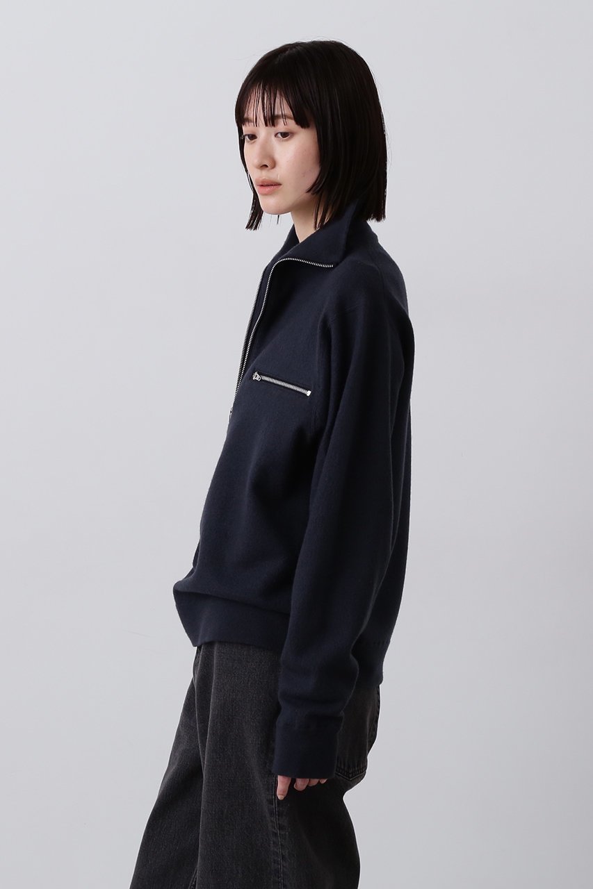【イレーヴ/YLEVE】のULTRAFINE メリノ ミルド ウール ニット ハーフ ジップ プルオーバー 人気、トレンドファッション・服の通販 founy(ファニー) 　ファッション　Fashion　レディースファッション　Fashion for Women　トップス・カットソー　Cut & Sew Tops　ニット　Knit Tops & Sweaters　カジュアルプルオーバー・ニットトップス　Pullovers & Knit Tops / Casual Pullovers　カットソー　Cut and Sewn Top　ジップ　Zip, Zipper　チェック　Check, Plaid, Tartan　ハーフ　Half, Half-Length　新作・新入荷　New Arrivals / New In　other-7|ID: prp329100004745562 ipo3291000000034307604