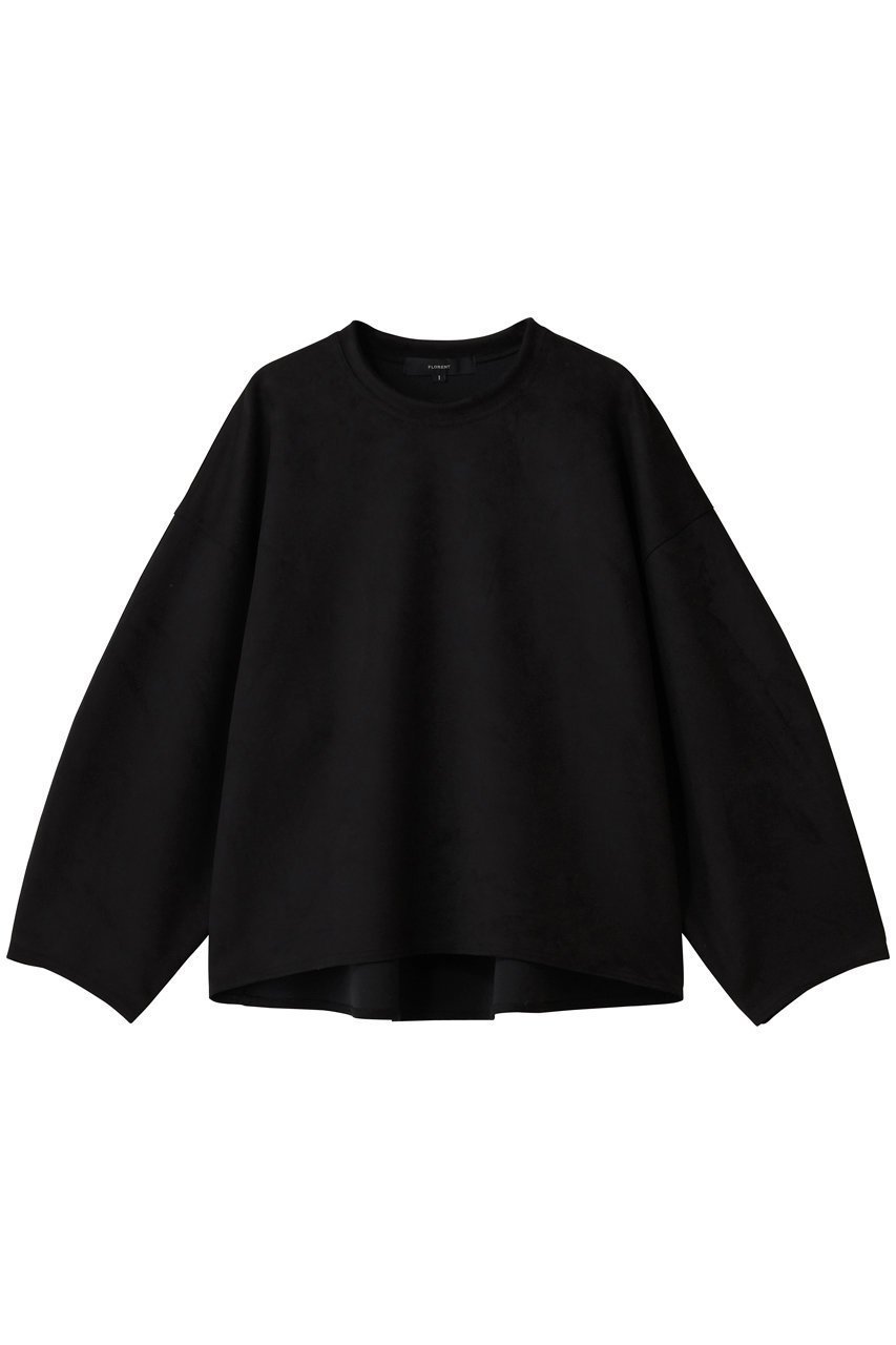【フローレント/FLORENT】のリサイクルポリエステル スエード ジャージープルオーバー インテリア・キッズ・メンズ・レディースファッション・服の通販 founy(ファニー) 　ファッション　Fashion　レディースファッション　Fashion for Women　トップス・カットソー　Cut & Sew Tops　シャツ・ブラウス・オフィスカジュアル　Elegant Blouses & Button-Ups　ロングTシャツ・Tシャツ　Longline T-Shirts & Tees　カジュアルプルオーバー・ニットトップス　Pullovers & Knit Tops / Casual Pullovers　カットソー・ベーシックTシャツ　Cut-and-Sewn Tops / Stretch Tees & Basics　シンプル　Simple, Minimal　スリーブ　Sleeve, Long Sleeve / Short Sleeve　トレンド　Trend, Trending Now　ボトム　Bottoms, Lower Wear　ロング　Long, Long-Length　新作・新入荷　New Arrivals / New In　ブラック|ID: prp329100004745566 ipo3291000000034307623