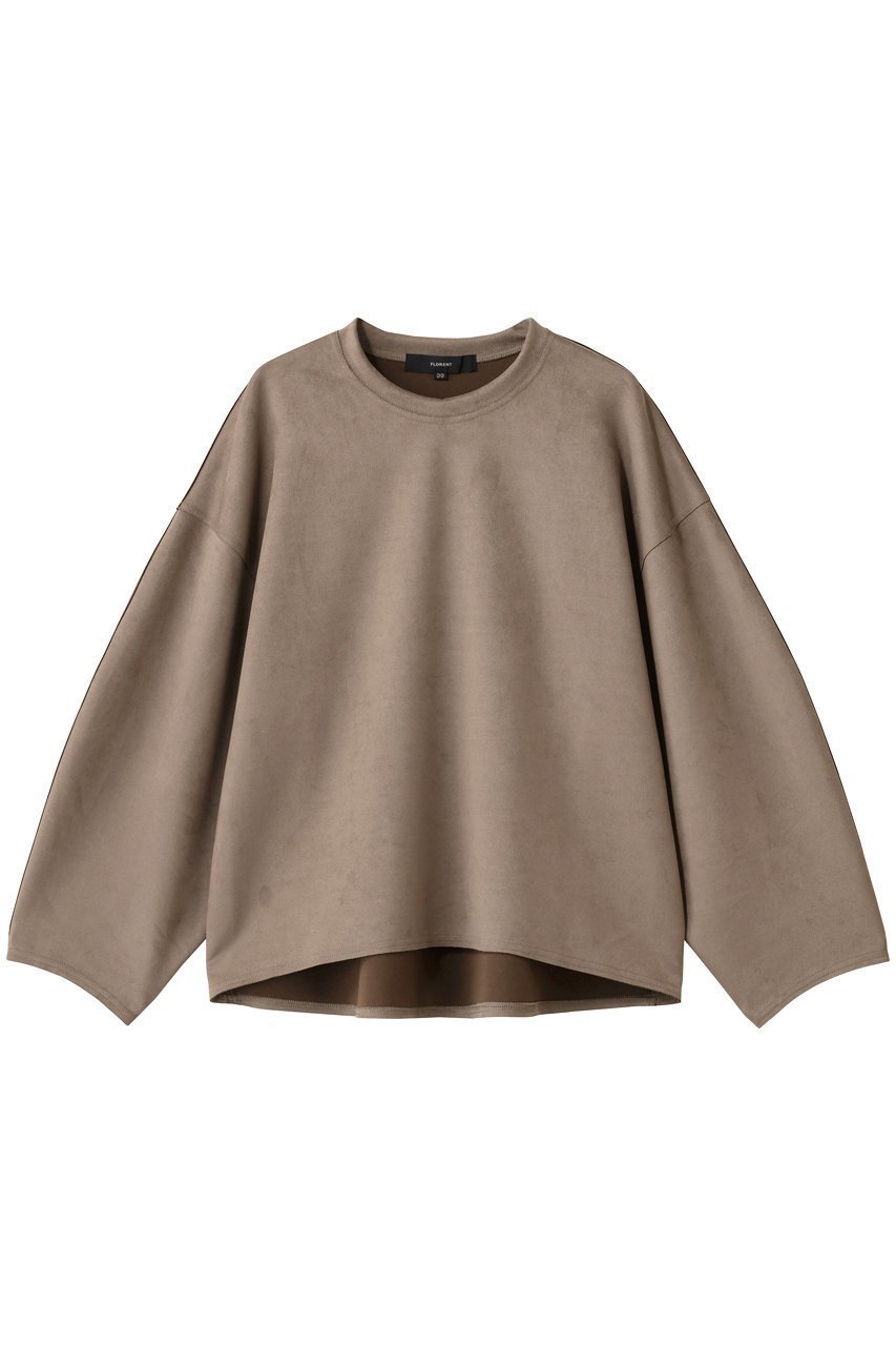 【フローレント/FLORENT】のリサイクルポリエステル スエード ジャージープルオーバー インテリア・キッズ・メンズ・レディースファッション・服の通販 founy(ファニー) 　ファッション　Fashion　レディースファッション　Fashion for Women　トップス・カットソー　Cut & Sew Tops　シャツ・ブラウス・オフィスカジュアル　Elegant Blouses & Button-Ups　ロングTシャツ・Tシャツ　Longline T-Shirts & Tees　カジュアルプルオーバー・ニットトップス　Pullovers & Knit Tops / Casual Pullovers　カットソー・ベーシックTシャツ　Cut-and-Sewn Tops / Stretch Tees & Basics　シンプル　Simple, Minimal　スリーブ　Sleeve, Long Sleeve / Short Sleeve　トレンド　Trend, Trending Now　ボトム　Bottoms, Lower Wear　ロング　Long, Long-Length　グレー|ID: prp329100004745566 ipo3291000000035949480