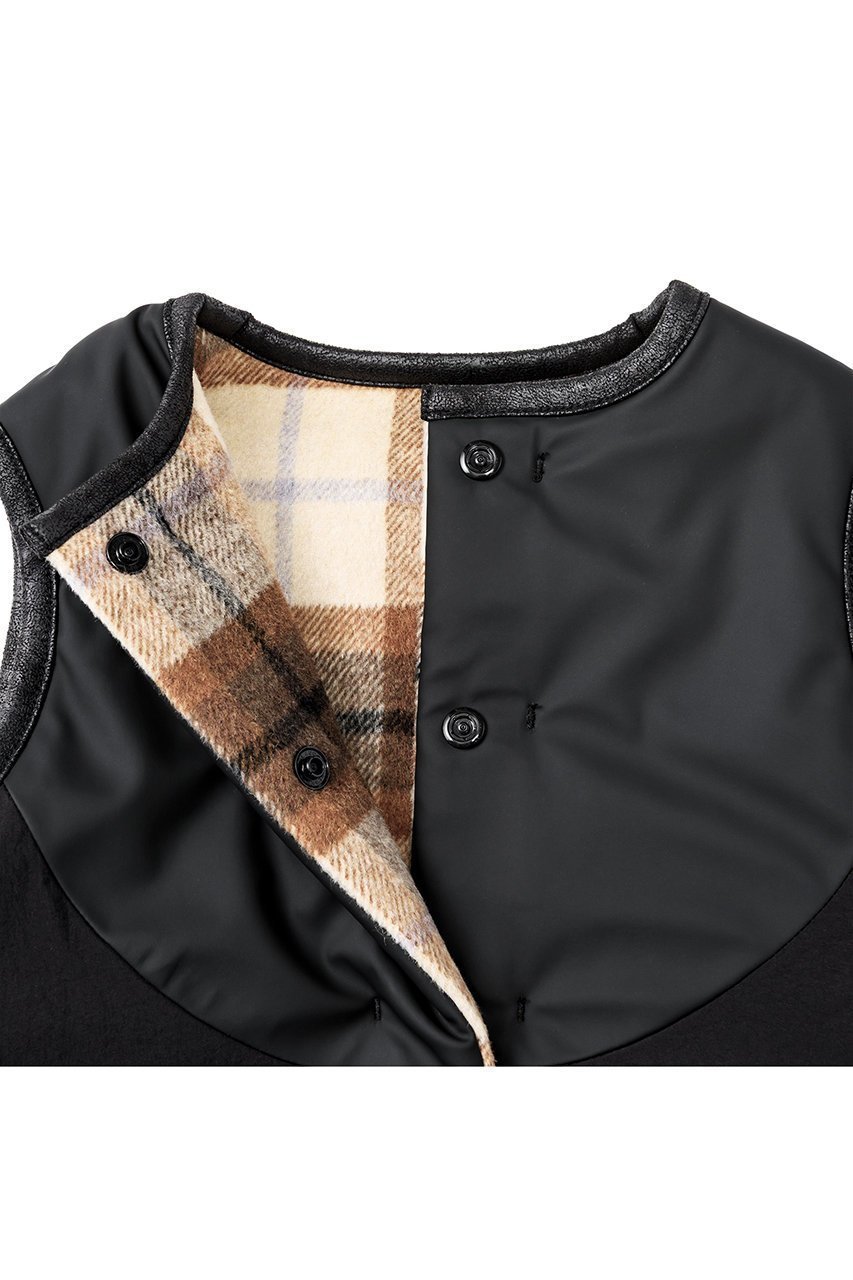 【マールマール/MARLMARL / KIDS】の【BABY&KIDS】halb ベスト black 100-110 人気、トレンドファッション・服の通販 founy(ファニー) 　ファッション　Fashion　キッズファッション　Fashion for Kids　アウター　Coat Outerwear /Kids　チェック　Check, Plaid, Tartan　ベスト　Vest, Waistcoat　ベビー　Baby, Babywear　羽織　Haori, Light Jacket　リバーシブル　Reversible, Two-Sided　ロング　Long, Long-Length　おすすめ　Recommended / Our Picks　other-5|ID: prp329100004745583 ipo3291000000036191813