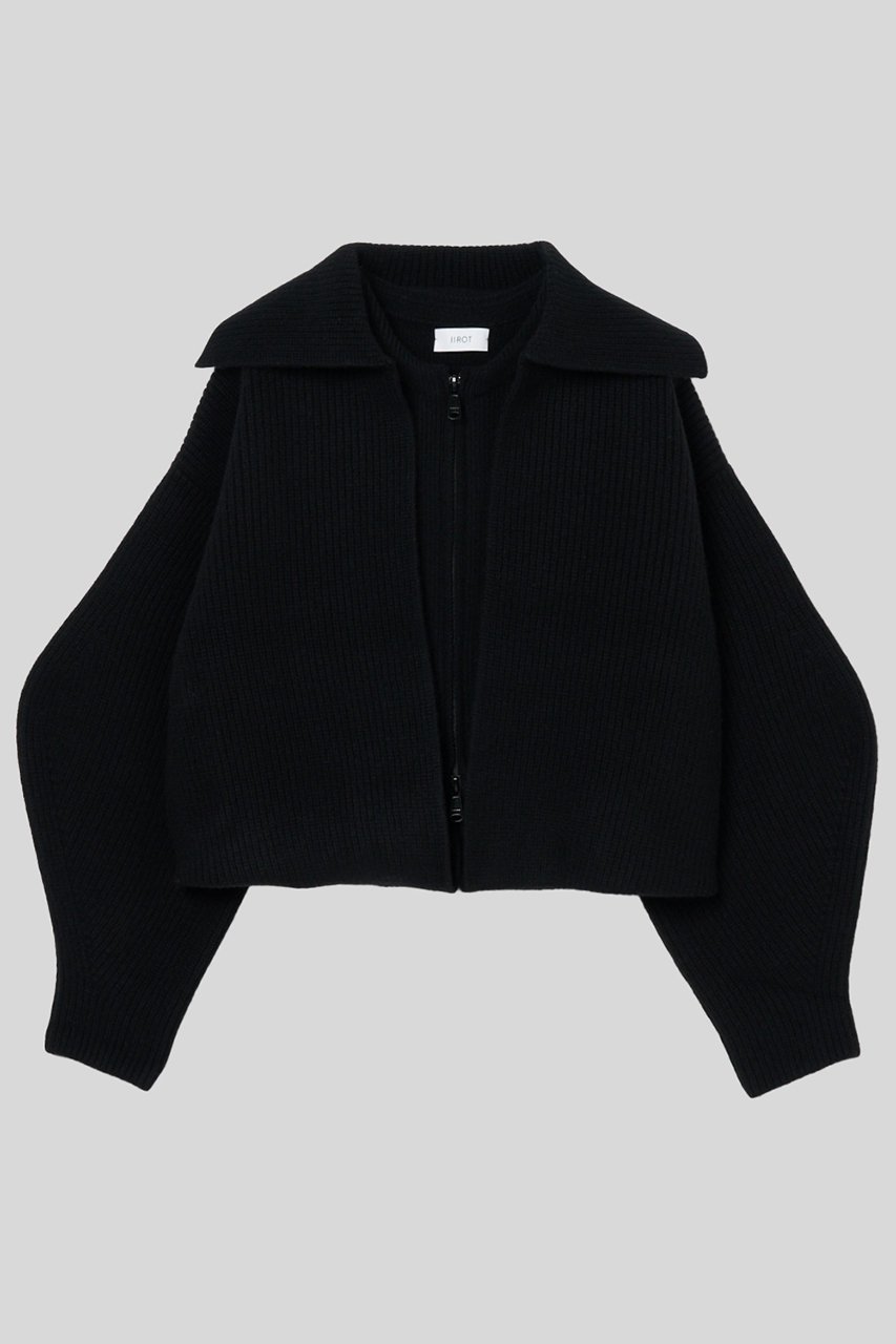 【イロット/IIROT】のTasmania ラム ジップ ジャケット インテリア・キッズ・メンズ・レディースファッション・服の通販 founy(ファニー) 　ファッション　Fashion　レディースファッション　Fashion for Women　アウター　Coat / Outerwear Collection　レディースジャケット・軽アウター　Jackets　ブルゾンジャケット・スポーティアウター　Blouson Jackets　インナー　Innerwear　ジップ　Zip, Zipper　ジャケット　Jacket, Outerwear　ドッキング　Docking, Mixed Material　ブルゾン　Blouson, Bomber Jacket　ベスト　Vest, Waistcoat　畦　Ribbed Knit　ブラック|ID: prp329100004745589 ipo3291000000036206074