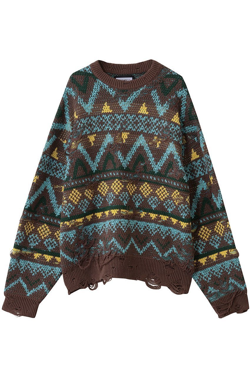【メゾンスペシャル/MAISON SPECIAL】の【UNISEX】ノルディックダメージJQDニット インテリア・キッズ・メンズ・レディースファッション・服の通販 founy(ファニー) 　ファッション　Fashion　レディースファッション　Fashion for Women　トップス・カットソー　Cut & Sew Tops　ニット　Knit Tops & Sweaters　カジュアルプルオーバー・ニットトップス　Pullovers & Knit Tops / Casual Pullovers　ユニセックス　Unisex, Genderless　アクリル　Acrylic Material　クラシック　Classic, Timeless Style　ショルダー　Shoulder, Shoulder Strap　ダメージ　Distressed, Destroyed　ドロップ　Drop Shoulder, Dropped Style　新作・新入荷　New Arrivals / New In　A/W・秋冬　Autumn/Winter　BRN(ブラウン)|ID: prp329100004745595 ipo3291000000034307876