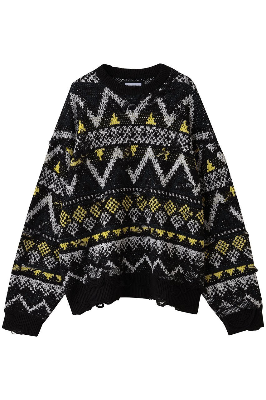 【メゾンスペシャル/MAISON SPECIAL】の【UNISEX】ノルディックダメージJQDニット インテリア・キッズ・メンズ・レディースファッション・服の通販 founy(ファニー) 　ファッション　Fashion　レディースファッション　Fashion for Women　トップス・カットソー　Cut & Sew Tops　ニット　Knit Tops & Sweaters　カジュアルプルオーバー・ニットトップス　Pullovers & Knit Tops / Casual Pullovers　ユニセックス　Unisex, Genderless　アクリル　Acrylic Material　クラシック　Classic, Timeless Style　ショルダー　Shoulder, Shoulder Strap　ダメージ　Distressed, Destroyed　ドロップ　Drop Shoulder, Dropped Style　A/W・秋冬　Autumn/Winter　BLK(ブラック)|ID: prp329100004745595 ipo3291000000035695664