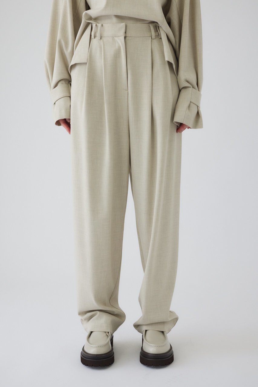 【リムアーク/RIM.ARK】の【12/17 10:00販売開始】Dobby stripe w tuck PT/パンツ インテリア・キッズ・メンズ・レディースファッション・服の通販 founy(ファニー) 　ファッション　Fashion　レディースファッション　Fashion for Women　パンツ　Pants & Trousers　2026年　2026　セットアップ　Set-Up, Coordinated Outfit　ワイド　Wide, Wide Fit　エレガント 上品　Elegant　再入荷　Restock / Back in Stock　夏　Summer　定番　Standard, Basic Item　春　Spring　S/S・春夏　SS, Spring/Summer, Warm Season　ライトベージュ|ID: prp329100004745614 ipo3291000000034816933