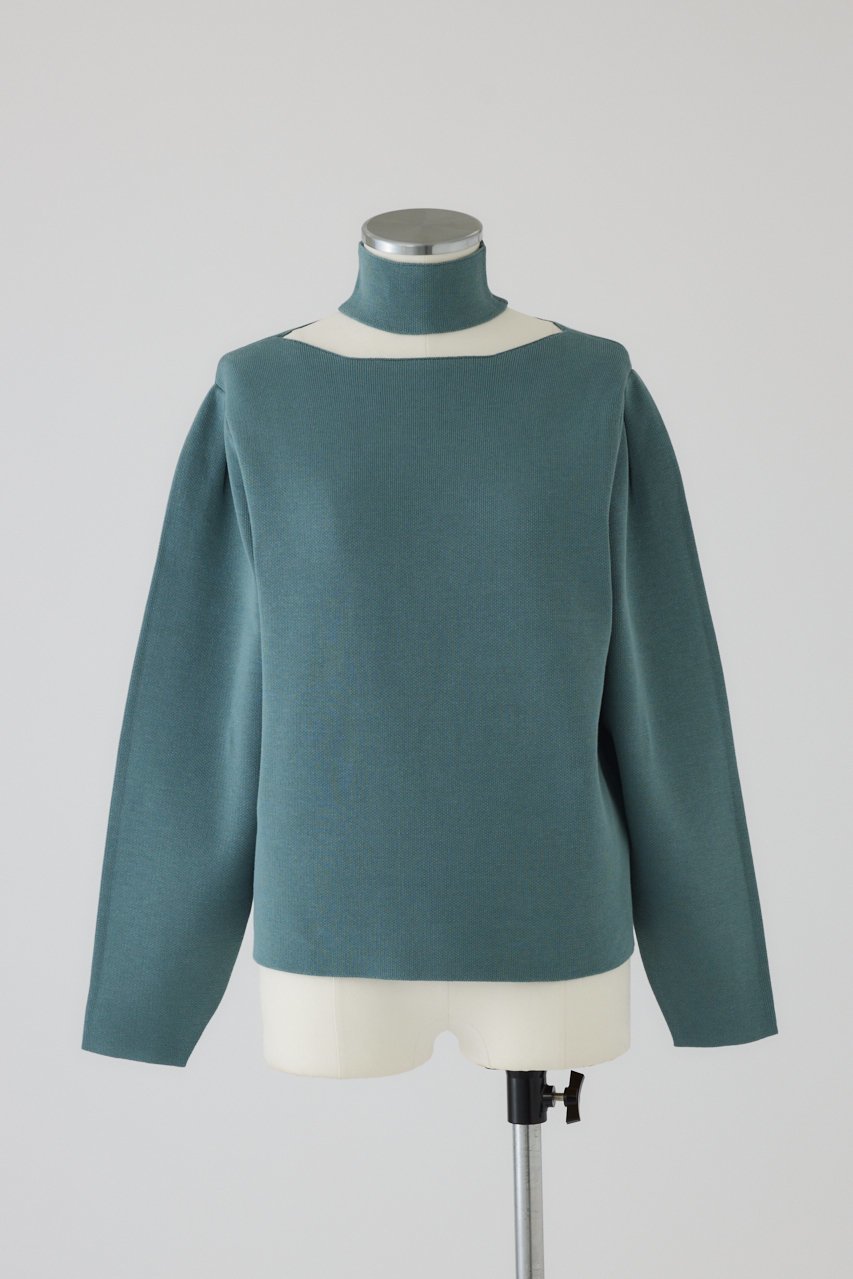 【リムアーク/RIM.ARK】の【10/23 10:00販売開始】Neck parts knit tops/ニット インテリア・キッズ・メンズ・レディースファッション・服の通販 founy(ファニー) 　ファッション　Fashion　レディースファッション　Fashion for Women　トップス・カットソー　Cut & Sew Tops　ニット　Knit Tops & Sweaters　カジュアルプルオーバー・ニットトップス　Pullovers & Knit Tops / Casual Pullovers　おすすめ　Recommended / Our Picks　アクセサリー　Fashion Accessories　インナー　Innerwear　クラシカル　Classical, Vintage-Inspired　デコルテ　Décolleté, Neckline　ハイネック　High Neck, Mock Neck　エレガント 上品　Elegant　ブルー|ID: prp329100004745615 ipo3291000000034308181