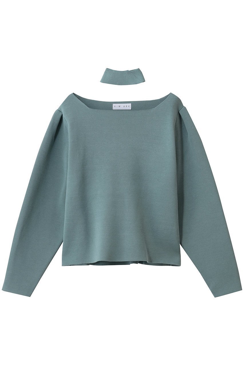 【リムアーク/RIM.ARK】のNeck parts knit tops/ニット インテリア・キッズ・メンズ・レディースファッション・服の通販 founy(ファニー) 　ファッション　Fashion　レディースファッション　Fashion for Women　トップス・カットソー　Cut & Sew Tops　ニット　Knit Tops & Sweaters　カジュアルプルオーバー・ニットトップス　Pullovers & Knit Tops / Casual Pullovers　おすすめ　Recommended / Our Picks　アクセサリー　Fashion Accessories　インナー　Innerwear　クラシカル　Classical, Vintage-Inspired　デコルテ　Décolleté, Neckline　ハイネック　High Neck, Mock Neck　エレガント 上品　Elegant　ブルー|ID: prp329100004745615 ipo3291000000036767219