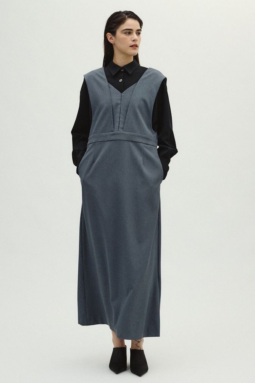 【リムアーク/RIM.ARK】のVest like jumper SK/スカート インテリア・キッズ・メンズ・レディースファッション・服の通販 founy(ファニー) 　ファッション　Fashion　レディースファッション　Fashion for Women　アウター　Coat / Outerwear Collection　スカート　Skirts　ロングスカート　Long Skirts / Maxi & Midi Skirts　インナー　Innerwear　カットソー　Cut and Sewn Top　ツイル　Twist, Twisted Detail　ロング　Long, Long-Length　グレー|ID: prp329100004745619 ipo3291000000036885840