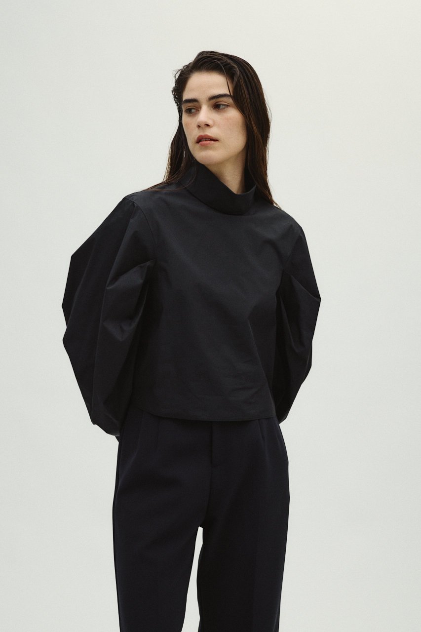 【リムアーク/RIM.ARK】の【10/23 10:00販売開始】Folded neck tuck blouse/ブラウス インテリア・キッズ・メンズ・レディースファッション・服の通販 founy(ファニー) 　ファッション　Fashion　レディースファッション　Fashion for Women　トップス・カットソー　Cut & Sew Tops　シャツ・ブラウス・オフィスカジュアル　Elegant Blouses & Button-Ups　おすすめ　Recommended / Our Picks　シルキー　Silky, Smooth Texture　スリーブ　Sleeve, Long Sleeve / Short Sleeve　タイプライター　Typewriter Fabric, Crisp Cotton　ダウン　Down, Puffer　デニム　Denim, Jeans Material　ハイネック　High Neck, Mock Neck　フォルム　Silhouette, Form　ロング　Long, Long-Length　エレガント 上品　Elegant　入学式　Entrance Ceremony　ブラック|ID: prp329100004745621 ipo3291000000034308241