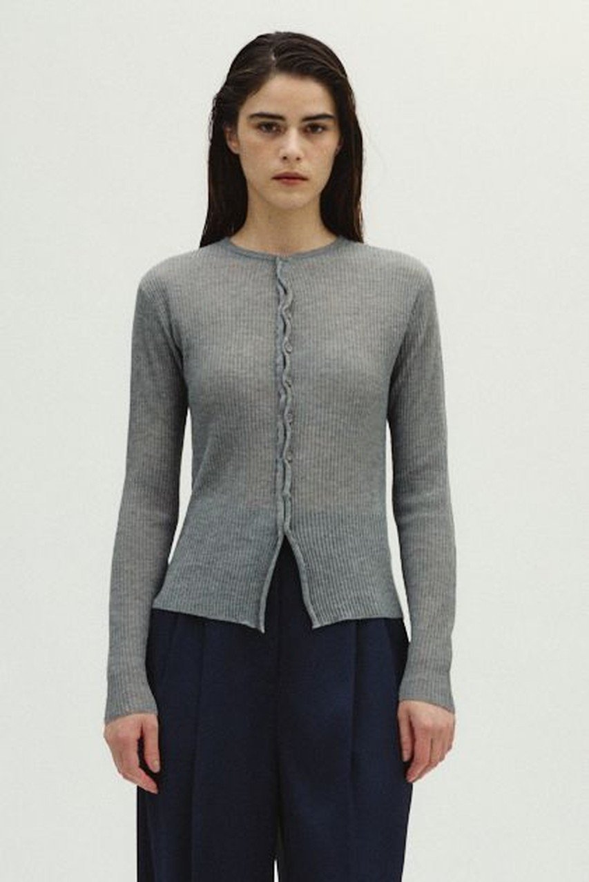 【リムアーク/RIM.ARK】の【10/23 10:00販売開始】Sheer rib spring knit/ニット インテリア・キッズ・メンズ・レディースファッション・服の通販 founy(ファニー) 　ファッション　Fashion　レディースファッション　Fashion for Women　トップス・カットソー　Cut & Sew Tops　ニット　Knit Tops & Sweaters　カジュアルプルオーバー・ニットトップス　Pullovers & Knit Tops / Casual Pullovers　おすすめ　Recommended / Our Picks　フロント　Front, Front Design　リブニット　Rib Knit, Ribbed Knit　エレガント 上品　Elegant　春　Spring　グレー|ID: prp329100004745625 ipo3291000000034308282