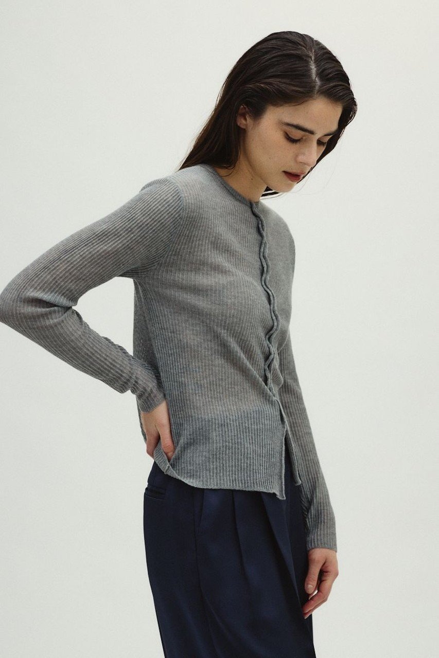 【リムアーク/RIM.ARK】の【10/23 10:00販売開始】Sheer rib spring knit/ニット 人気、トレンドファッション・服の通販 founy(ファニー) 　ファッション　Fashion　レディースファッション　Fashion for Women　トップス・カットソー　Cut & Sew Tops　ニット　Knit Tops & Sweaters　カジュアルプルオーバー・ニットトップス　Pullovers & Knit Tops / Casual Pullovers　おすすめ　Recommended / Our Picks　フロント　Front, Front Design　リブニット　Rib Knit, Ribbed Knit　エレガント 上品　Elegant　春　Spring　other-7|ID: prp329100004745625 ipo3291000000034308288
