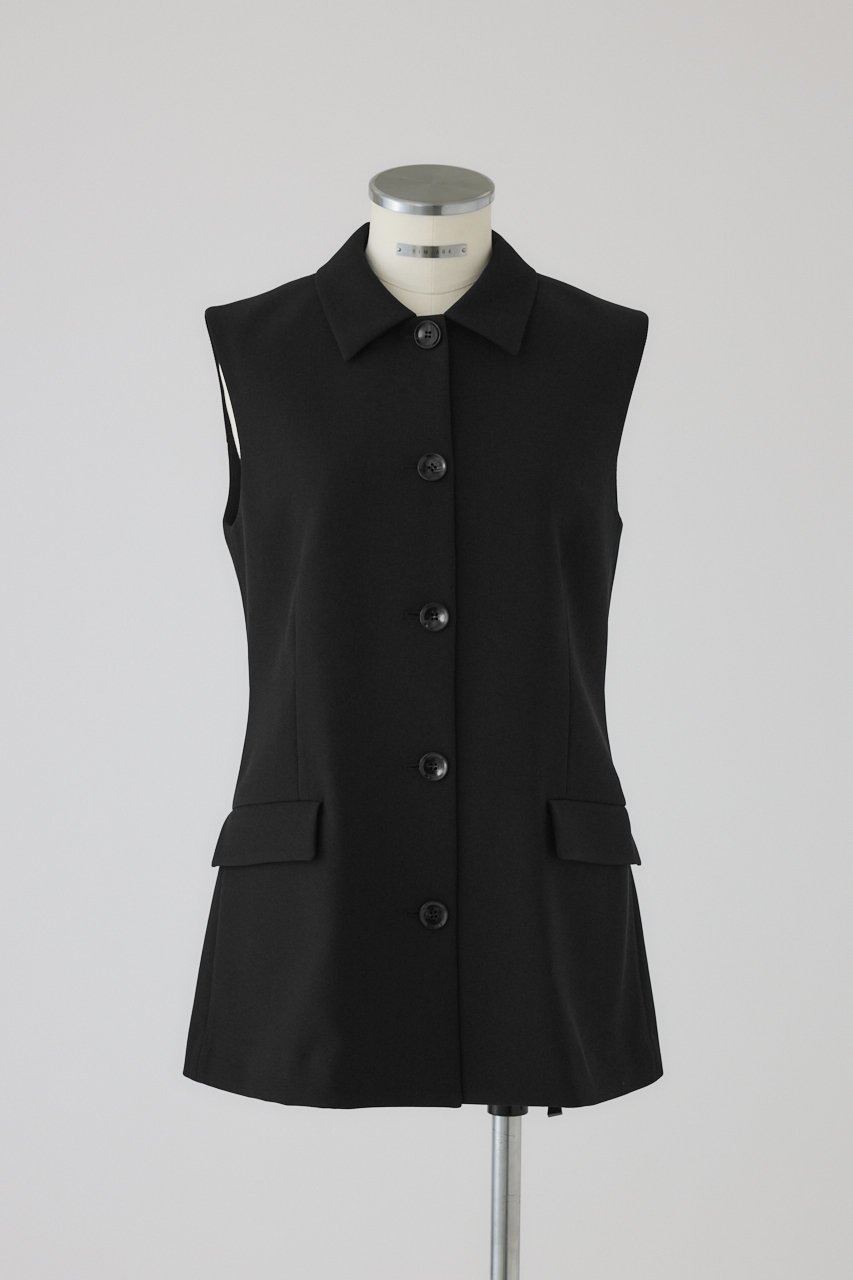 【リムアーク/RIM.ARK】の【10/23 10:00販売開始】Classy sleeveless tops/トップス インテリア・キッズ・メンズ・レディースファッション・服の通販 founy(ファニー) 　ファッション　Fashion　レディースファッション　Fashion for Women　トップス・カットソー　Cut & Sew Tops　キャミソール&ノースリーブ　Camisoles & Sleeveless Tops　シャツ・ブラウス・オフィスカジュアル　Elegant Blouses & Button-Ups　おすすめ　Recommended / Our Picks　セットアップ　Set-Up, Coordinated Outfit　ノースリーブ　Sleeveless, No-Sleeve　ベスト　Vest, Waistcoat　マニッシュ　Mannish, Boyish　ロング　Long, Long-Length　ブラック|ID: prp329100004745629 ipo3291000000034308315
