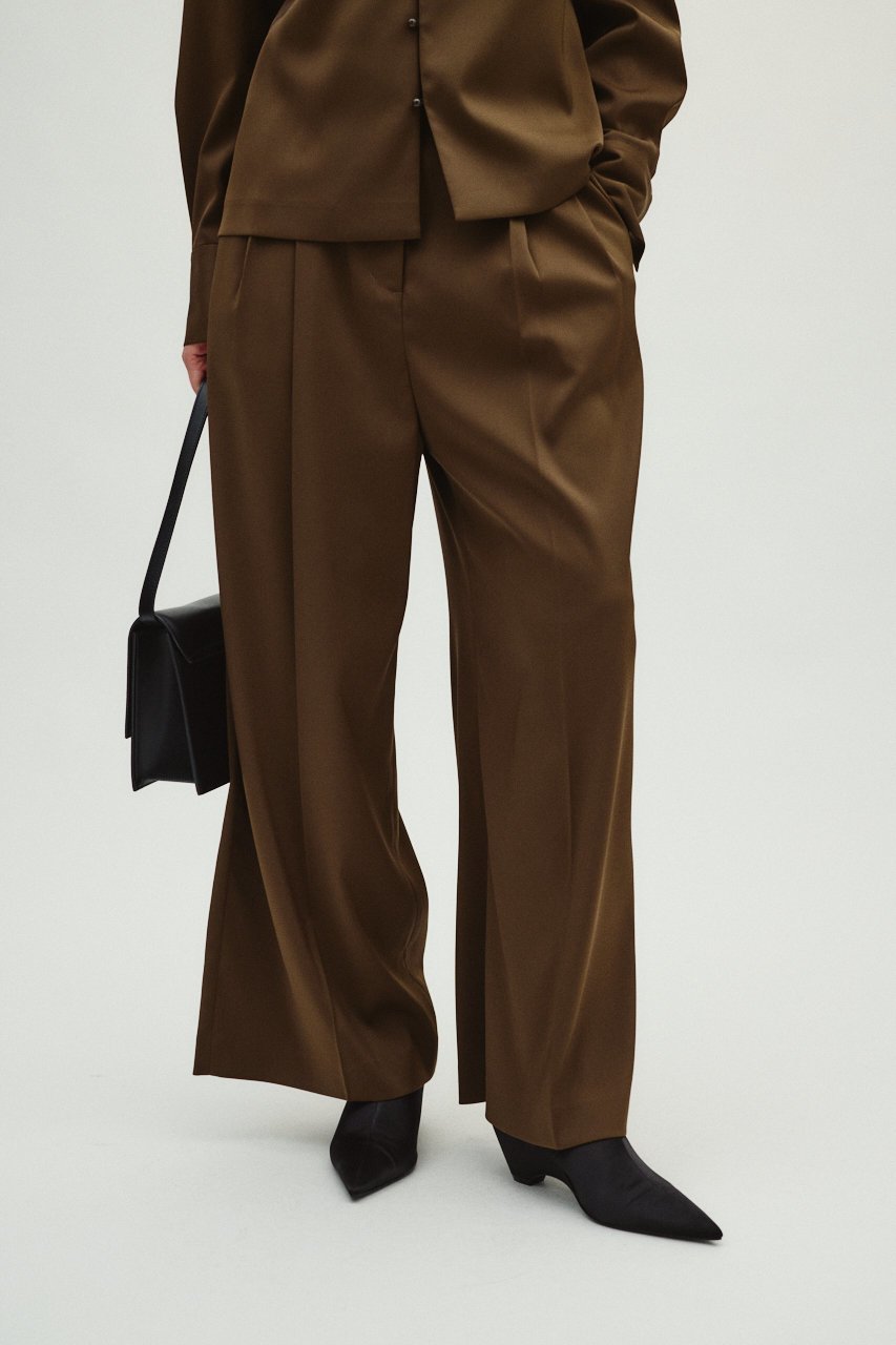 【リムアーク/RIM.ARK】の【1/14 10:00販売開始】Move belt satin PT/パンツ インテリア・キッズ・メンズ・レディースファッション・服の通販 founy(ファニー) 　ファッション　Fashion　レディースファッション　Fashion for Women　パンツ　Pants & Trousers　2026年　2026　オケージョン　Occasion Wear　サテン　Satin, Glossy Fabric　シンプル　Simple, Minimal　ジャケット　Jacket, Outerwear　ストレート　Straight, Straight Cut　セットアップ　Set-Up, Coordinated Outfit　ダブル　Double, Double-Breasted　リュクス　Luxury, Elegant, High-End, Chic　夏　Summer　定番　Standard, Basic Item　春　Spring　S/S・春夏　SS, Spring/Summer, Warm Season　ブラウン|ID: prp329100004745632 ipo3291000000035164953