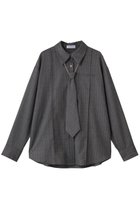 【メゾンスペシャル/MAISON SPECIAL】のChain Tie Shirt/チェーンネクタイシャツ 人気、トレンドファッション・服の通販 founy(ファニー) ファッション Fashion レディースファッション Fashion for Women トップス・カットソー Cut & Sew Tops シャツ・ブラウス・オフィスカジュアル Elegant Blouses & Button-Ups なめらか Smooth, Silky Texture アクセサリー Fashion Accessories シンプル Simple, Minimal ストライプ Stripe, Striped Pattern スリーブ Sleeve, Long Sleeve / Short Sleeve チェーン Chain, Chain Strap ドット Polka Dot, Dot Pattern ドレス Dress, One-Piece ドレープ Drape, Draping Fabric パターン Pattern, Design Print フィット Fit, Slim Fit プリント Print, Printed Pattern ベーシック Basic, Essential リラックス Relax, Relaxed Fit ロング Long, Long-Length エレガント 上品 Elegant thumbnail GRY(グレー)|ID: prp329100004747008 ipo3291000000034320563