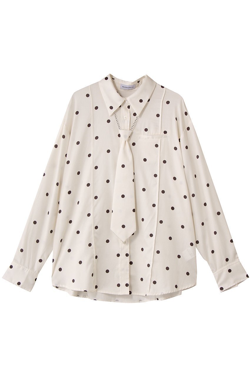 【メゾンスペシャル/MAISON SPECIAL】のChain Tie Shirt/チェーンネクタイシャツ インテリア・キッズ・メンズ・レディースファッション・服の通販 founy(ファニー) ファッション Fashion レディースファッション Fashion for Women トップス・カットソー Cut & Sew Tops シャツ・ブラウス・オフィスカジュアル Elegant Blouses & Button-Ups なめらか Smooth, Silky Texture アクセサリー Fashion Accessories シンプル Simple, Minimal ストライプ Stripe, Striped Pattern スリーブ Sleeve, Long Sleeve / Short Sleeve チェーン Chain, Chain Strap ドット Polka Dot, Dot Pattern ドレス Dress, One-Piece ドレープ Drape, Draping Fabric パターン Pattern, Design Print フィット Fit, Slim Fit プリント Print, Printed Pattern ベーシック Basic, Essential リラックス Relax, Relaxed Fit ロング Long, Long-Length エレガント 上品 Elegant MLT1(マルチカラー)|ID: prp329100004747008 ipo3291000000034320564