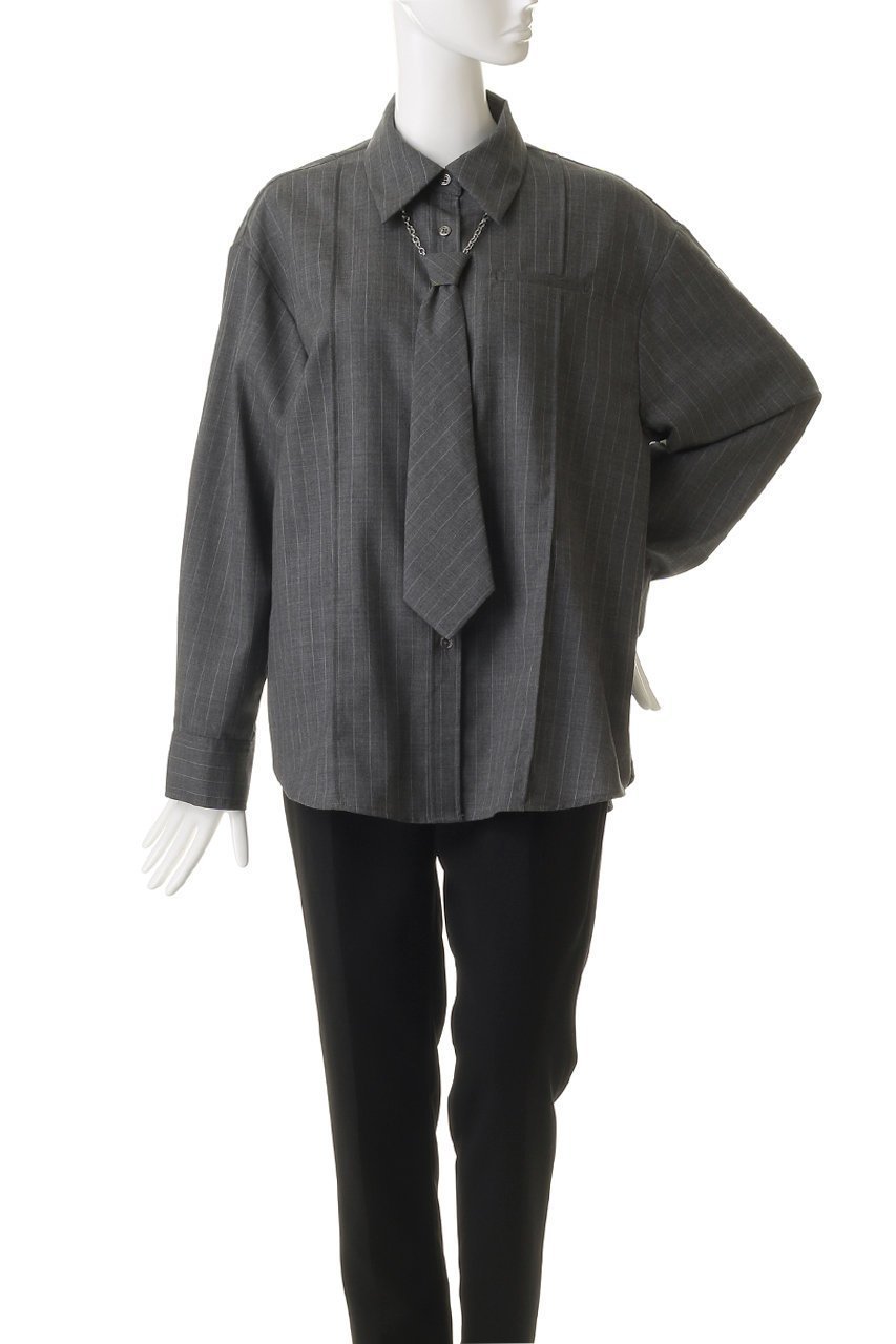 【メゾンスペシャル/MAISON SPECIAL】のChain Tie Shirt/チェーンネクタイシャツ 人気、トレンドファッション・服の通販 founy(ファニー) ファッション Fashion レディースファッション Fashion for Women トップス・カットソー Cut & Sew Tops シャツ・ブラウス・オフィスカジュアル Elegant Blouses & Button-Ups なめらか Smooth, Silky Texture アクセサリー Fashion Accessories シンプル Simple, Minimal ストライプ Stripe, Striped Pattern スリーブ Sleeve, Long Sleeve / Short Sleeve チェーン Chain, Chain Strap ドット Polka Dot, Dot Pattern ドレス Dress, One-Piece ドレープ Drape, Draping Fabric パターン Pattern, Design Print フィット Fit, Slim Fit プリント Print, Printed Pattern ベーシック Basic, Essential リラックス Relax, Relaxed Fit ロング Long, Long-Length エレガント 上品 Elegant other-2|ID: prp329100004747008 ipo3291000000034320565