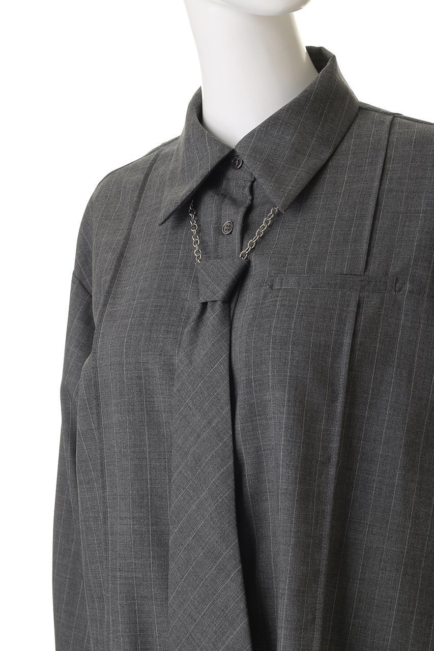 【メゾンスペシャル/MAISON SPECIAL】のChain Tie Shirt/チェーンネクタイシャツ 人気、トレンドファッション・服の通販 founy(ファニー) ファッション Fashion レディースファッション Fashion for Women トップス・カットソー Cut & Sew Tops シャツ・ブラウス・オフィスカジュアル Elegant Blouses & Button-Ups なめらか Smooth, Silky Texture アクセサリー Fashion Accessories シンプル Simple, Minimal ストライプ Stripe, Striped Pattern スリーブ Sleeve, Long Sleeve / Short Sleeve チェーン Chain, Chain Strap ドット Polka Dot, Dot Pattern ドレス Dress, One-Piece ドレープ Drape, Draping Fabric パターン Pattern, Design Print フィット Fit, Slim Fit プリント Print, Printed Pattern ベーシック Basic, Essential リラックス Relax, Relaxed Fit ロング Long, Long-Length エレガント 上品 Elegant other-5|ID: prp329100004747008 ipo3291000000034320568