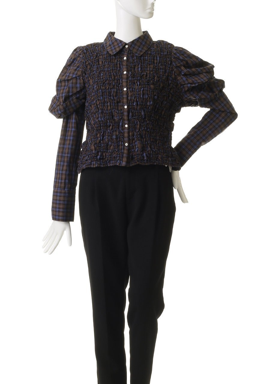 【メゾンスペシャル/MAISON SPECIAL】のPuff Sleeves Shirring Shirt/パフスリーブシャーリングシャツ 人気、トレンドファッション・服の通販 founy(ファニー) 　ファッション　Fashion　レディースファッション　Fashion for Women　トップス・カットソー　Cut & Sew Tops　シャツ・ブラウス・オフィスカジュアル　Elegant Blouses & Button-Ups　シャーリング　Shirring, Ruched　スリーブ　Sleeve, Long Sleeve / Short Sleeve　デニム　Denim, Jeans Material　トレンド　Trend, Trending Now　バランス　Balance, Style Balance　フィット　Fit, Slim Fit　フェミニン　Feminine, Girly　ロング　Long, Long-Length　エレガント 上品　Elegant　春　Spring　秋　Autumn　other-2|ID: prp329100004747009 ipo3291000000034320576