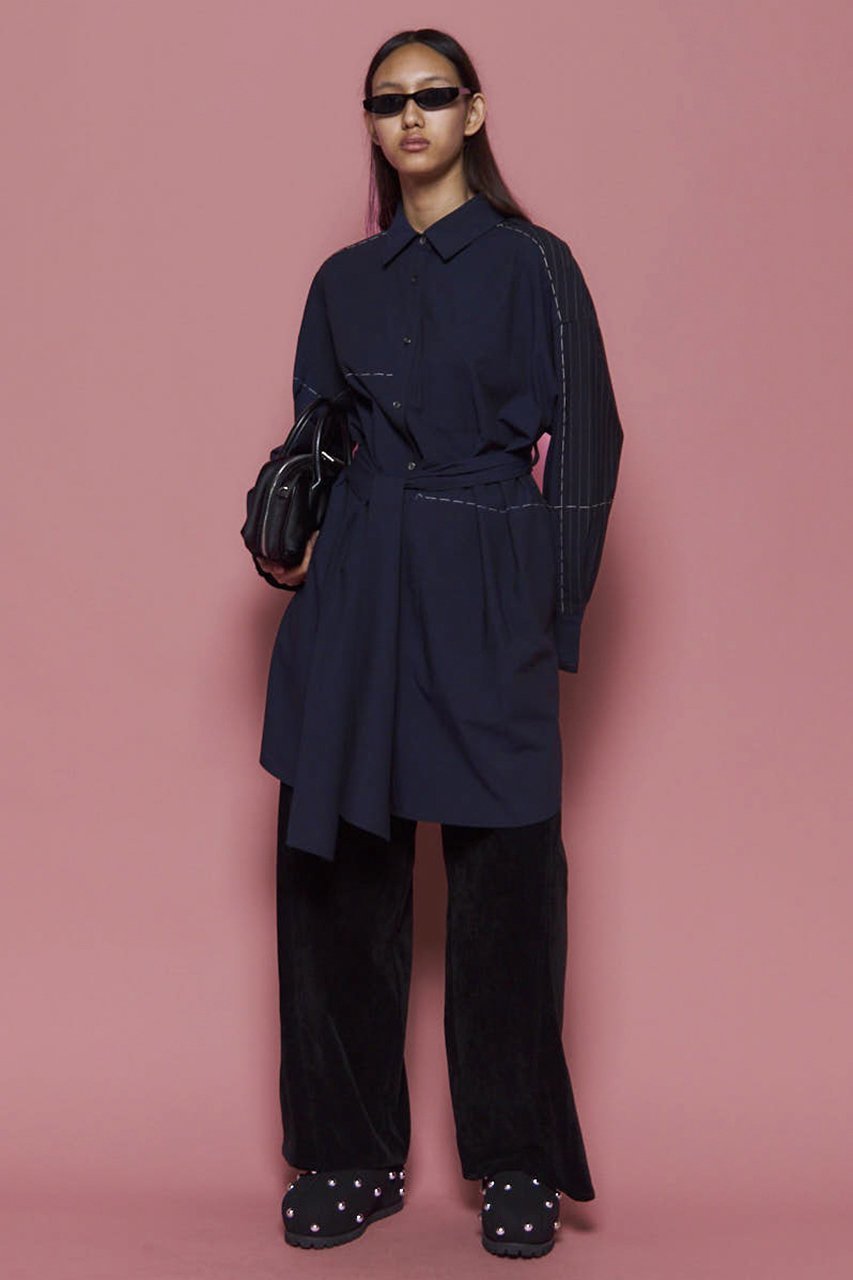 【メゾンスペシャル/MAISON SPECIAL】のHand Stitch Shirt Dress/ハンドステッチシャツワンピース 人気、トレンドファッション・服の通販 founy(ファニー) 　ファッション　Fashion　レディースファッション　Fashion for Women　ワンピース　Dresses　フォーマル・パーティードレス・結婚式用ドレス　Elegant & Casual Dresses　シャツワンピース / 1枚で着映えコーデ　Shirt Dresses　チュニック　Tunic Tops & Dresses　クラシカル　Classical, Vintage-Inspired　クラシック　Classic, Timeless Style　今季　This Season, Current Season　ストライプ　Stripe, Striped Pattern　チュニック　Tunic, Long Top　パターン　Pattern, Design Print　フェミニン　Feminine, Girly　フロント　Front, Front Design　ロング　Long, Long-Length　再入荷　Restock / Back in Stock　エレガント 上品　Elegant　other-8|ID: prp329100004747010 ipo3291000000034320593