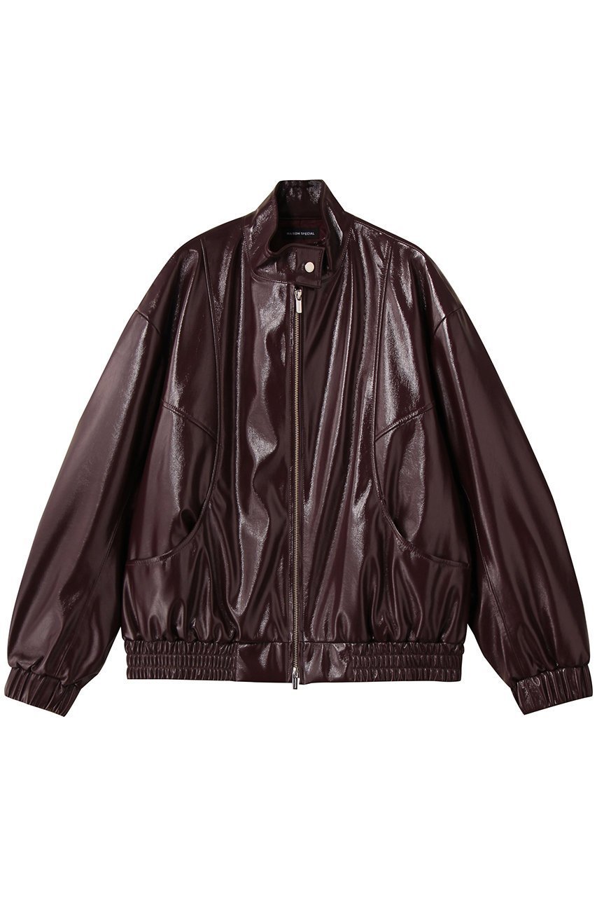 【メゾンスペシャル/MAISON SPECIAL】のEnamel Blouson/エナメルブルゾン インテリア・キッズ・メンズ・レディースファッション・服の通販 founy(ファニー) 　ファッション　Fashion　レディースファッション　Fashion for Women　アウター　Coat / Outerwear Collection　レディースジャケット・軽アウター　Jackets　ブルゾンジャケット・スポーティアウター　Blouson Jackets　エナメル　Patent Leather　ギャザー　Gathered, Ruffled　ジャケット　Jacket, Outerwear　フェイクレザー　Faux Leather, PU Leather　フォルム　Silhouette, Form　ブルゾン　Blouson, Bomber Jacket　再入荷　Restock / Back in Stock　冬　Winter / This Winter　A/W・秋冬　Autumn/Winter　BRD(ボルドー)|ID: prp329100004747011 ipo3291000000034320596