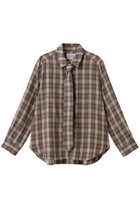 【ミディウミソリッド/MIDIUMISOLID】のcheck regular collar shirt with tie シャツ gray|ID:prp329100004747014