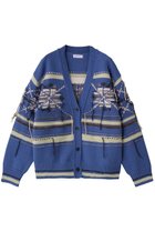 【メゾンスペシャル/MAISON SPECIAL】のArgyle Motif Hand Stitch Knit Cardigan/アーガイルモチーフハンドステッチニットカーディガン BLU(ブルー)|ID: prp329100004747020 ipo3291000000034320674