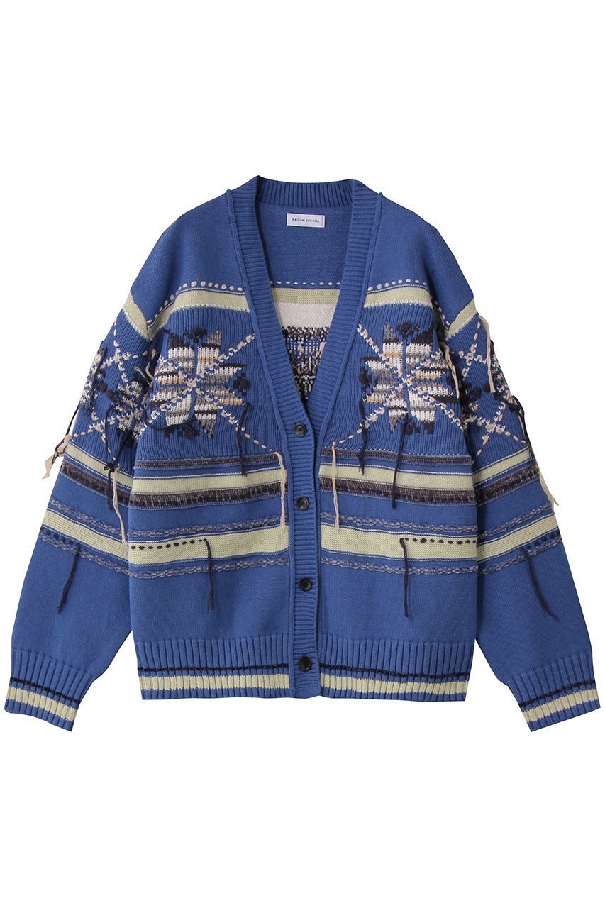 【メゾンスペシャル/MAISON SPECIAL】のArgyle Motif Hand Stitch Knit Cardigan/アーガイルモチーフハンドステッチニットカーディガン インテリア・キッズ・メンズ・レディースファッション・服の通販 founy(ファニー) 　ファッション　Fashion　レディースファッション　Fashion for Women　トップス・カットソー　Cut & Sew Tops　ニット　Knit Tops & Sweaters　カーディガン・羽織り　Layered Style Cardigans　なめらか　Smooth, Silky Texture　カーディガン　Cardigan, Knitwear　ハンド　Hand, Handmade　冬　Winter / This Winter　秋　Autumn　BLU(ブルー)|ID: prp329100004747020 ipo3291000000034320674