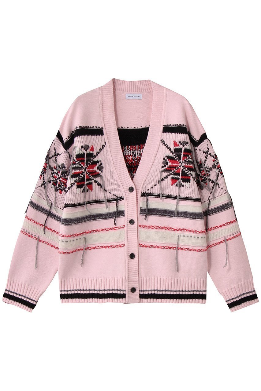 【メゾンスペシャル/MAISON SPECIAL】のArgyle Motif Hand Stitch Knit Cardigan/アーガイルモチーフハンドステッチニットカーディガン インテリア・キッズ・メンズ・レディースファッション・服の通販 founy(ファニー) 　ファッション　Fashion　レディースファッション　Fashion for Women　トップス・カットソー　Cut & Sew Tops　ニット　Knit Tops & Sweaters　カーディガン・羽織り　Layered Style Cardigans　なめらか　Smooth, Silky Texture　カーディガン　Cardigan, Knitwear　ハンド　Hand, Handmade　冬　Winter / This Winter　秋　Autumn　PNK(ピンク)|ID: prp329100004747020 ipo3291000000034320675