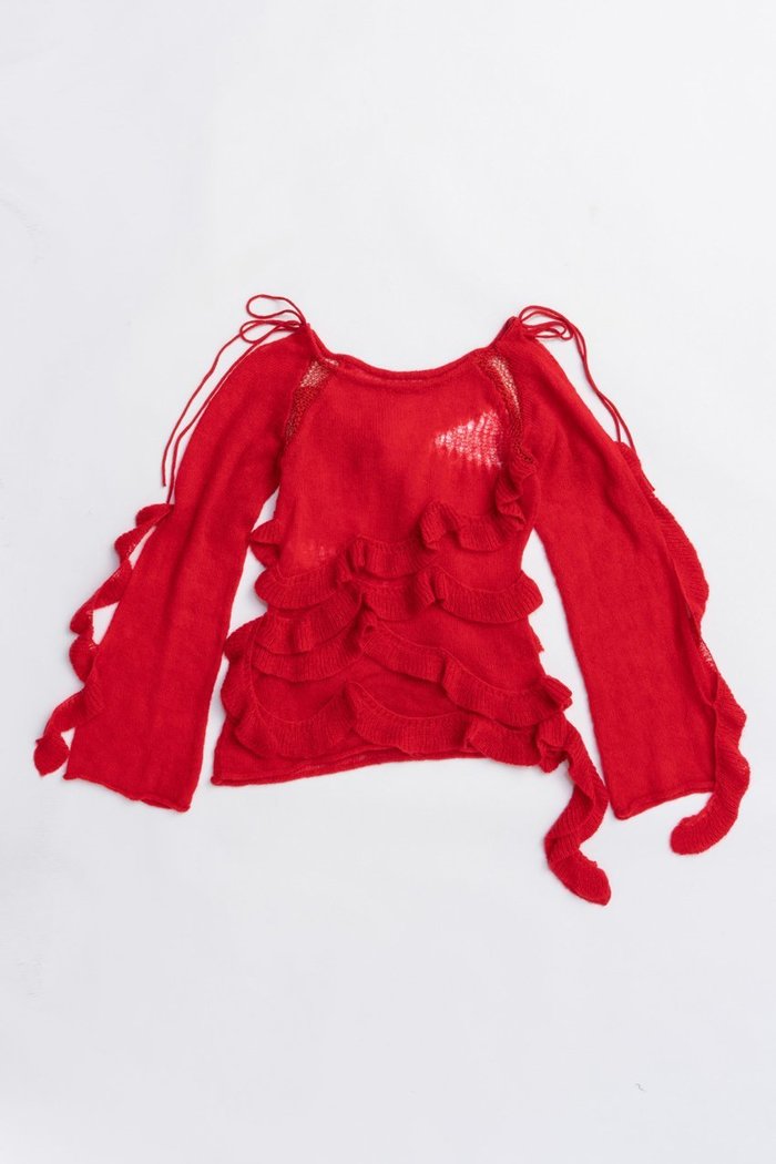 【プランク プロジェクト/PRANK PROJECT】のモヘアチュニック / Mohair Tunic インテリア・キッズ・メンズ・レディースファッション・服の通販 founy(ファニー) https://founy.com/ ファッション Fashion レディースファッション Fashion for Women トップス・カットソー Cut & Sew Tops ニット Knit Tops & Sweaters カジュアルプルオーバー・ニットトップス Pullovers & Knit Tops / Casual Pullovers シアー Sheer, See-Through スリーブ Sleeve, Long Sleeve / Short Sleeve ダメージ Distressed, Destroyed チュニック Tunic, Long Top フリル Frill, Ruffle ロング Long, Long-Length A/W・秋冬 Autumn/Winter |ID: prp329100004747026 ipo3291000000034320725