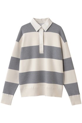 【ベイジ,/BEIGE,】 TAFT/ラガーニットシャツ人気、トレンドファッション・服の通販 founy(ファニー) ファッション Fashion レディースファッション Fashion for Women トップス・カットソー Cut & Sew Tops ニット Knit Tops & Sweaters シャツ・ブラウス・オフィスカジュアル Elegant Blouses & Button-Ups カジュアルプルオーバー・ニットトップス Pullovers & Knit Tops / Casual Pullovers トレンド Trend, Trending Now バランス Balance, Style Balance ボーダー Border, Stripe エレガント 上品 Elegant 再入荷 Restock / Back in Stock 無地 Plain, Solid Color |ID:prp329100004747028