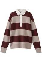 【ベイジ,/BEIGE,】のTAFT/ラガーニットシャツ Taupe×Bordeaux|ID:prp329100004747028